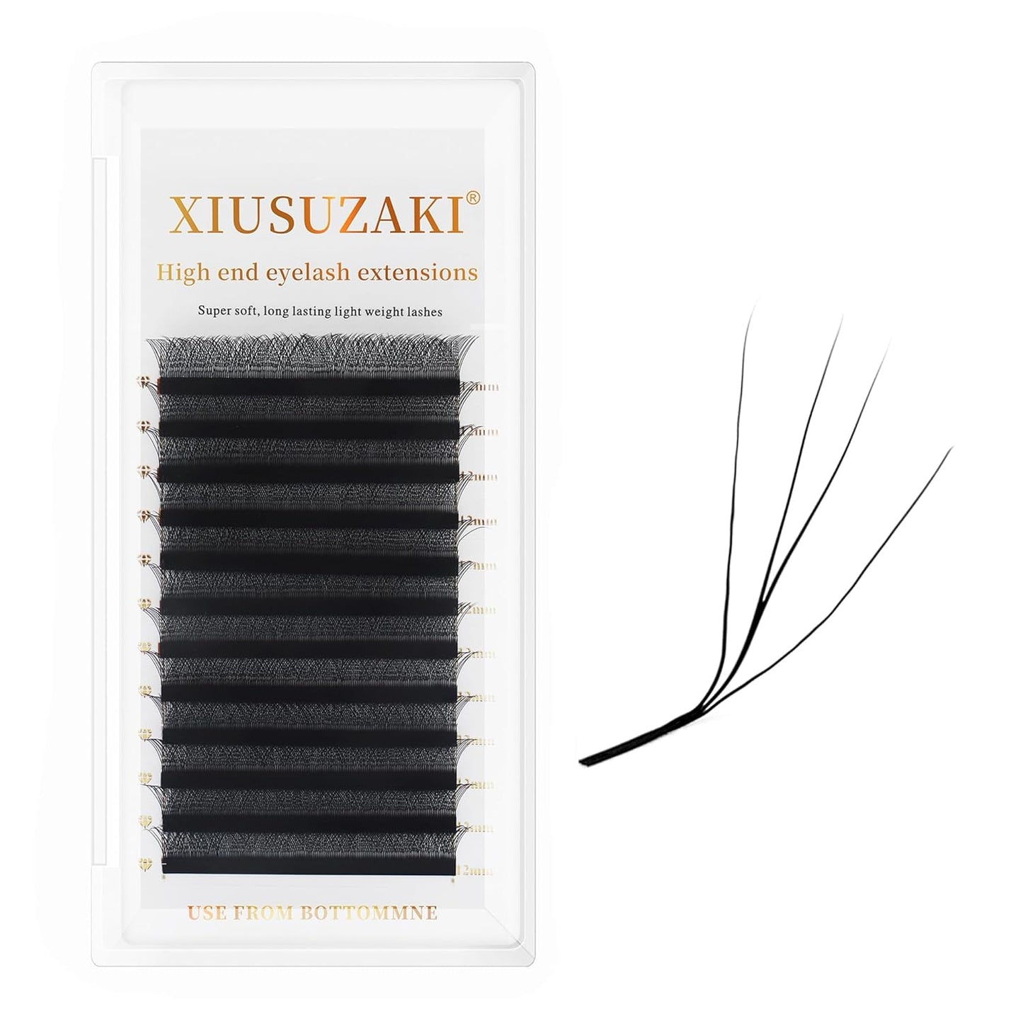 W Lash Extensions 4D Eyelash Extensions W Shape 0.07mm Thickness L Curl 12mm Premade Fans W Lashes Individual Lashes Matte Black 12 Rows False Eyelashes Volume Lashes(W-4D-0.07-L,12mm)