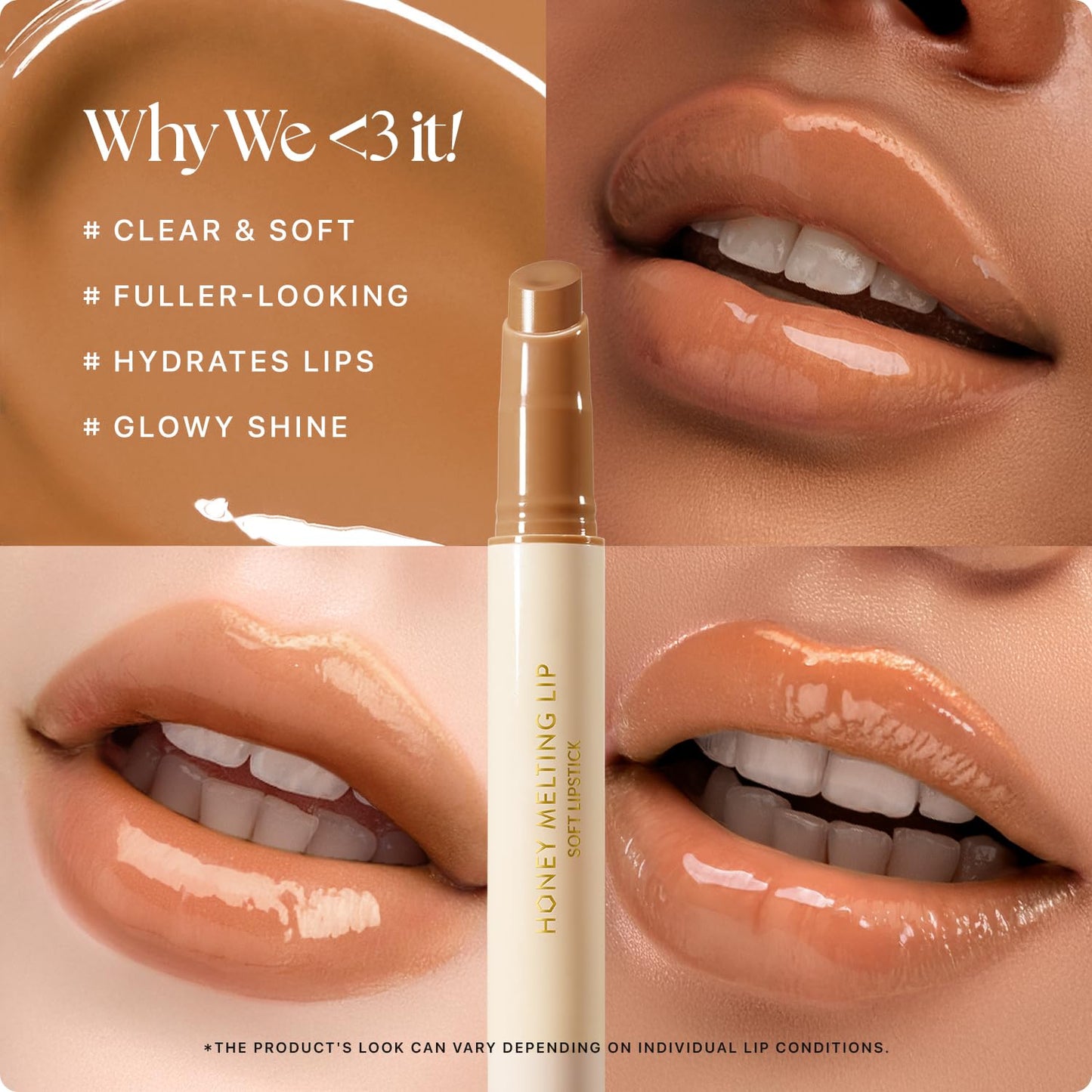 Nature Republic HONEY MELTING LIP (00 CHAI MILK TEA) SOFT LIP STICK Hydrating Gloss, Moisturizing balms, Sheer tint, Shine & Nude, Glowy Finish, korean make up