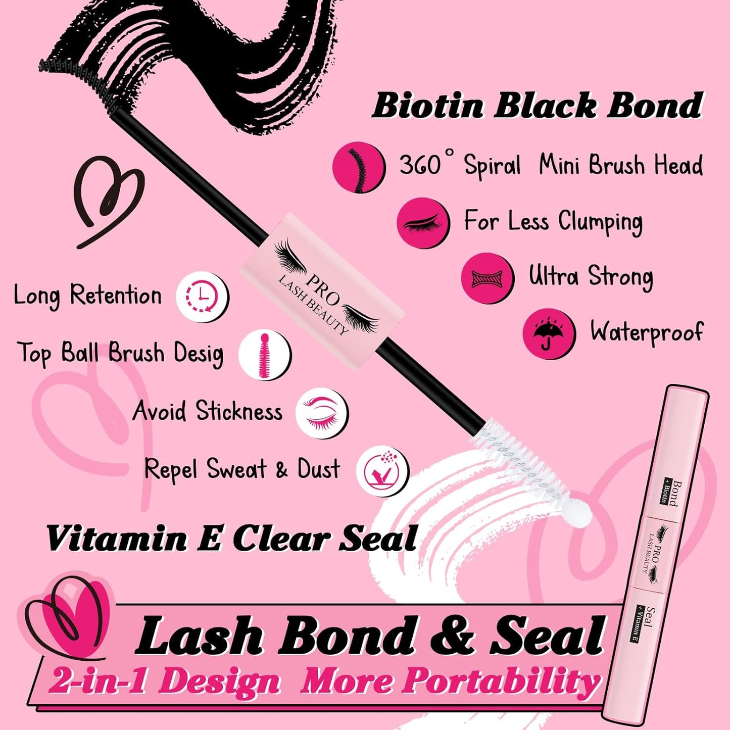 Lash Clusters Kit 280pcs Lash Clusters D Curl Eyelash Extension Kit Individual Lashes with Lash Bond and Seal Lash Applicator Easy to Apply at Home(60D+80D-9-16mix Kit)