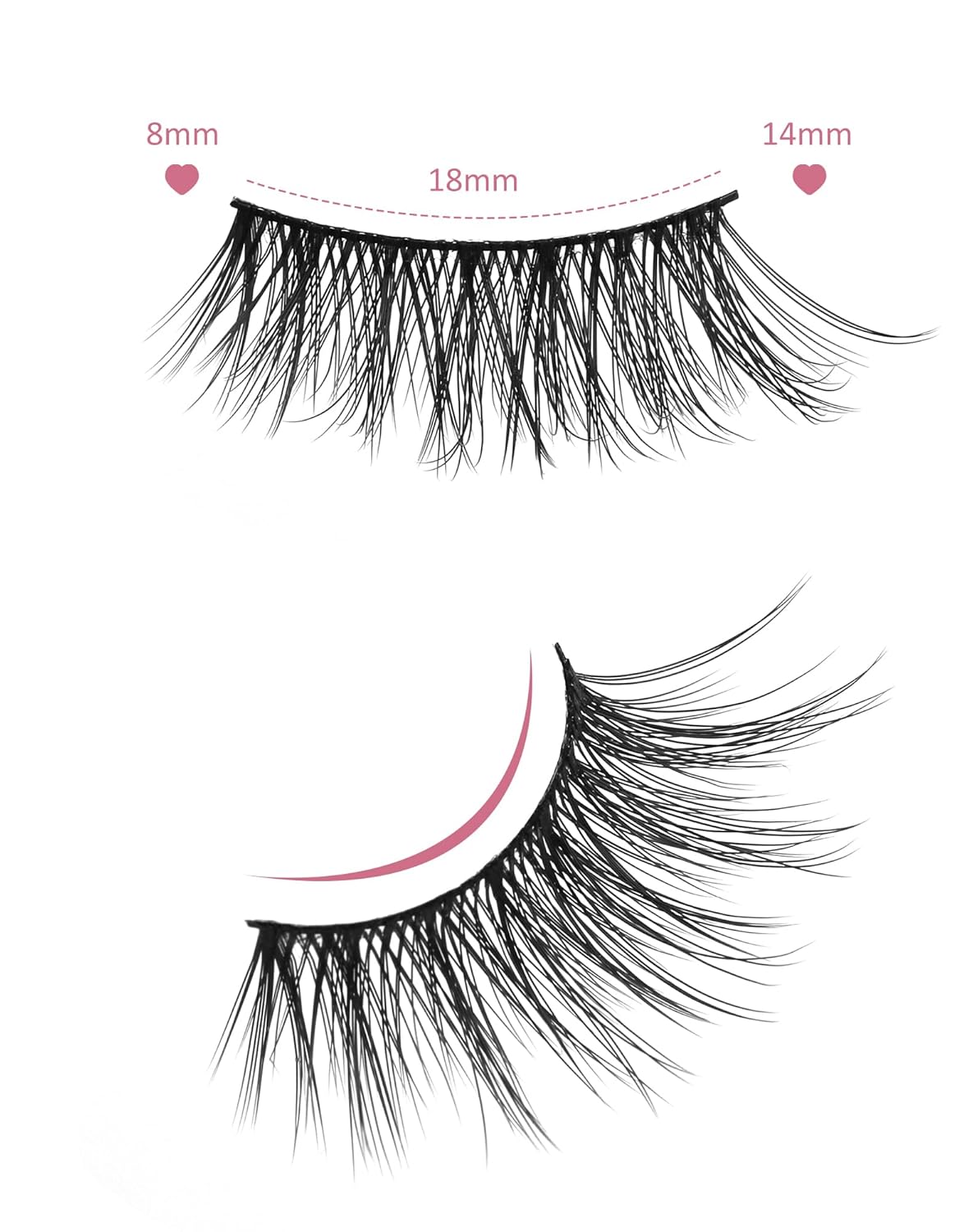 Onlyall Half Eyelashes Corner Lashes Natural Lashes Half Lashes Wispy End Lashes Corner Eyelashes 3/4 Lashes 7 Pairs C19