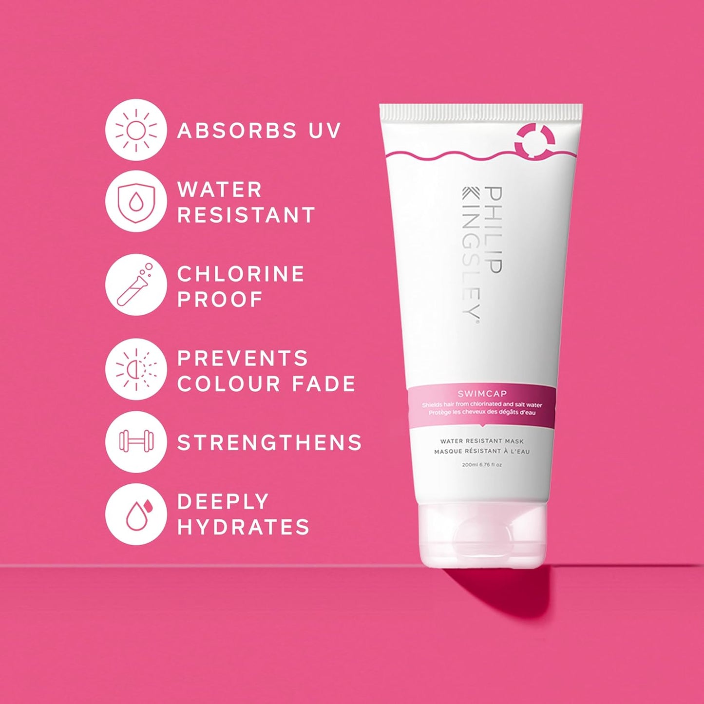 PHILIP KINGSLEY Swimcap Water-Resistant Mask; Hair Protectant for Swimmers, Sunbathers and Summer Lovers, Protects and Shields Hair from Chlorinated Pool and Salt Water, 40ml