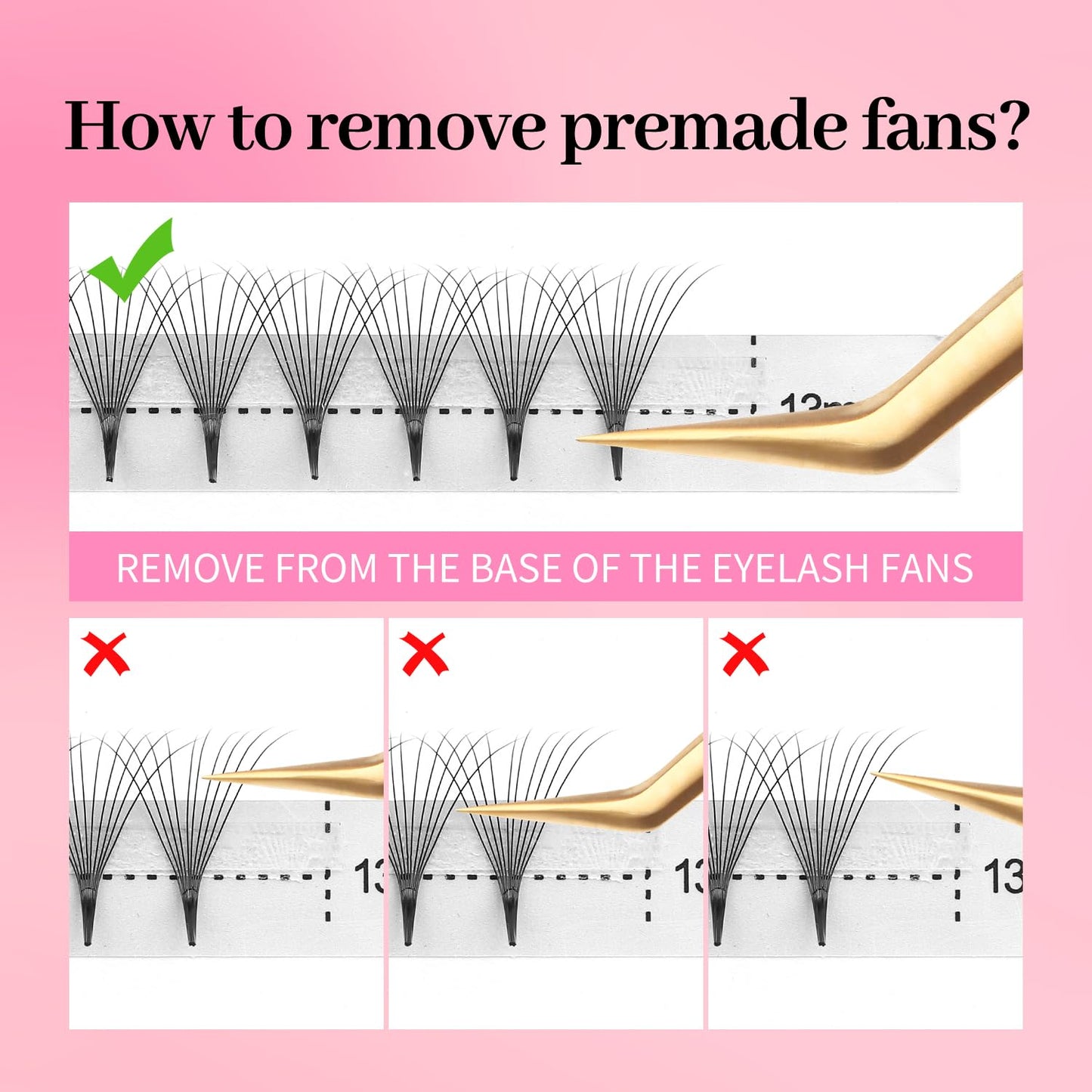 Premade Fans Eyelash Extensions 12D Volume Lash Extensions 0.05 Thickness Eyelash Extension D Curl Premade Lash Fans Mix 9-16mm Fluffy Soft Handmade Lash Fan(12D-0.05-D,9-16mm)