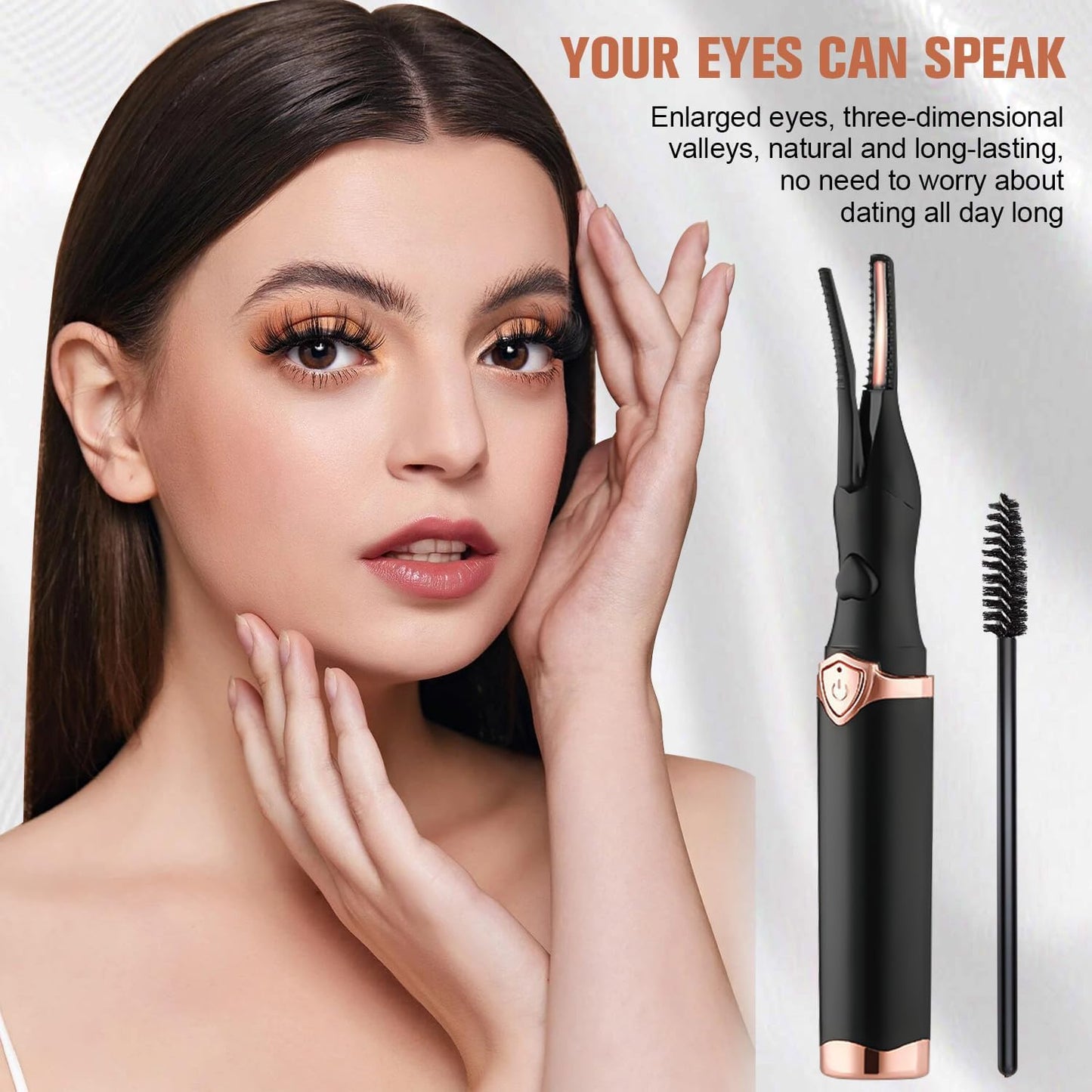 Heated Eyelash Curler, 2 in 1 Clip-Type Design, USB Rechargeable Electric Eyelash Curler, 3 Heat Modes, Natural Curling 24 Hours Long Lasting, Beauty Tools for Women (White)