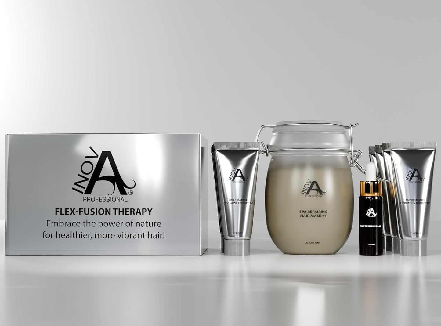 Flex-Fusion Therapy Deep Conditioning Treatment – 8x Custom Hair Repair Treatments – Mixable Masque, Hydrating Essence & Oil – Restores Moisture, Shine & Strength for Damaged Hair