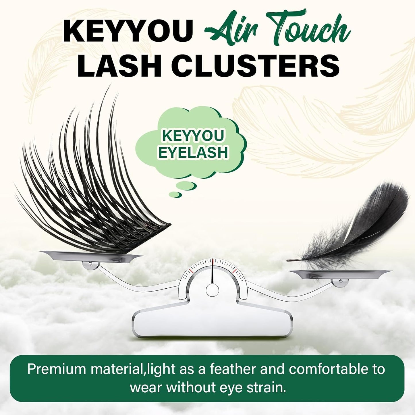 Lash Clusters 144pcs Eyelash Clusters D Curl 8-18MIX Individual Lashes KEYYOU Air Touch Cluster Lashes Super Lightweight Soft Wispy Comfortable Easy DIY at Home(Air01-D-8-18MIX)