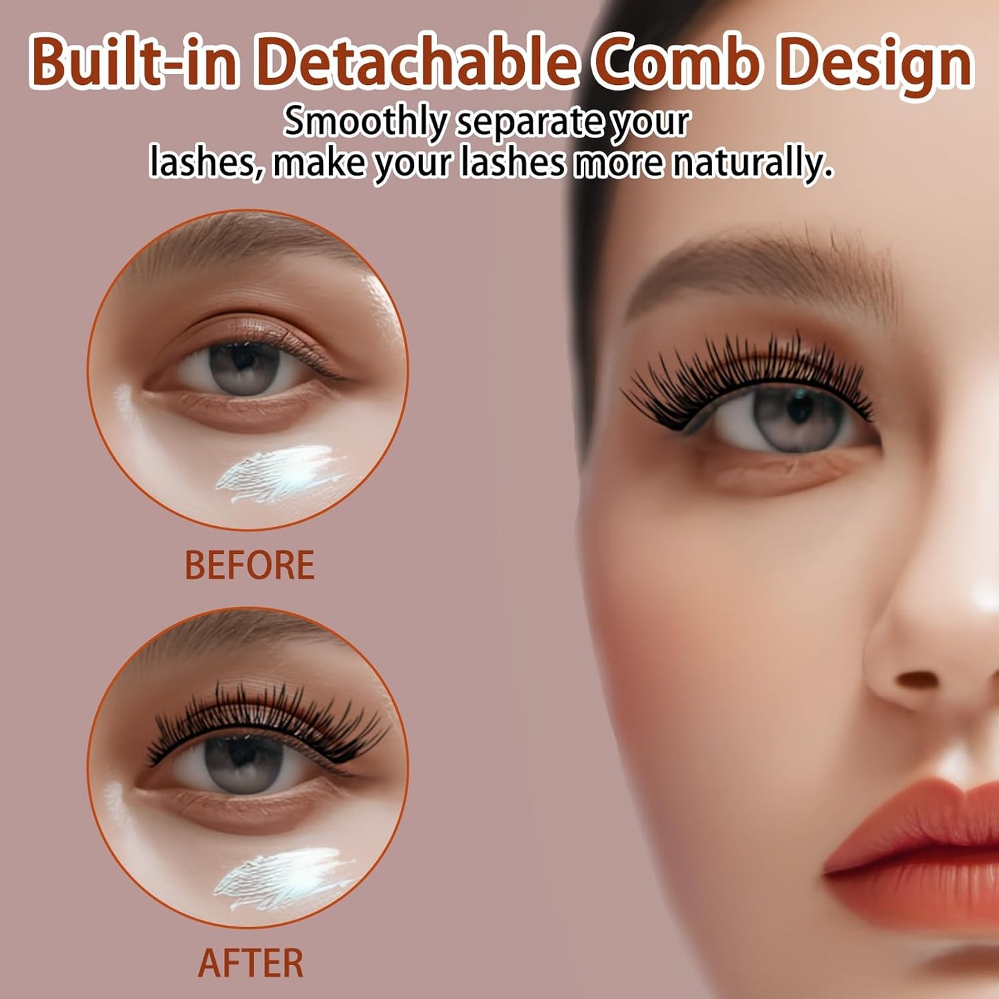 4Pcs Eyelash Curlers with Comb, Rose Gold Beauty Eyelashes Curlers with Built in Comb, Lash Curler Makeup Tool for Women and Girls