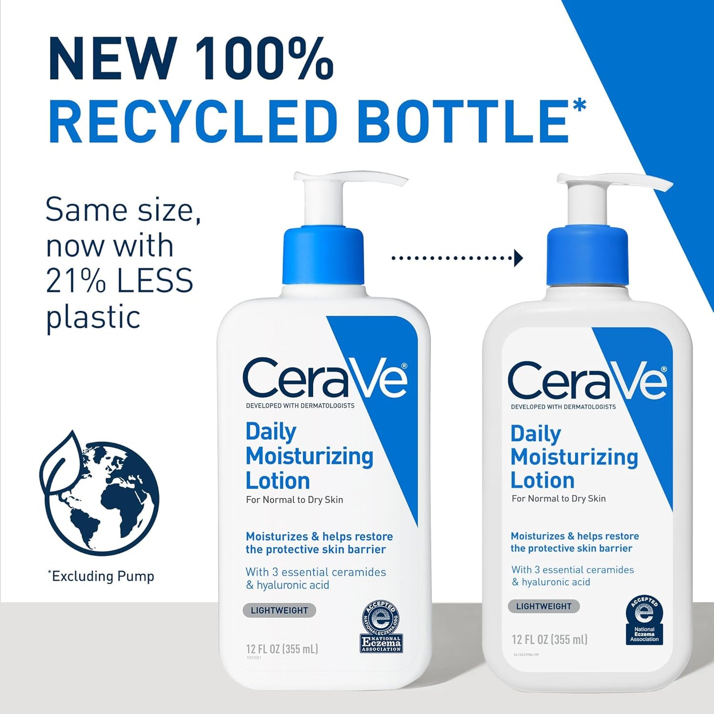 CeraVe Daily Moisturizing Lotion for Dry Skin, Body Lotion & Face Moisturizer with Hyaluronic Acid and Ceramides, Daily Moisturizer, Fragrance Free, Oil-Free, 12 Ounce