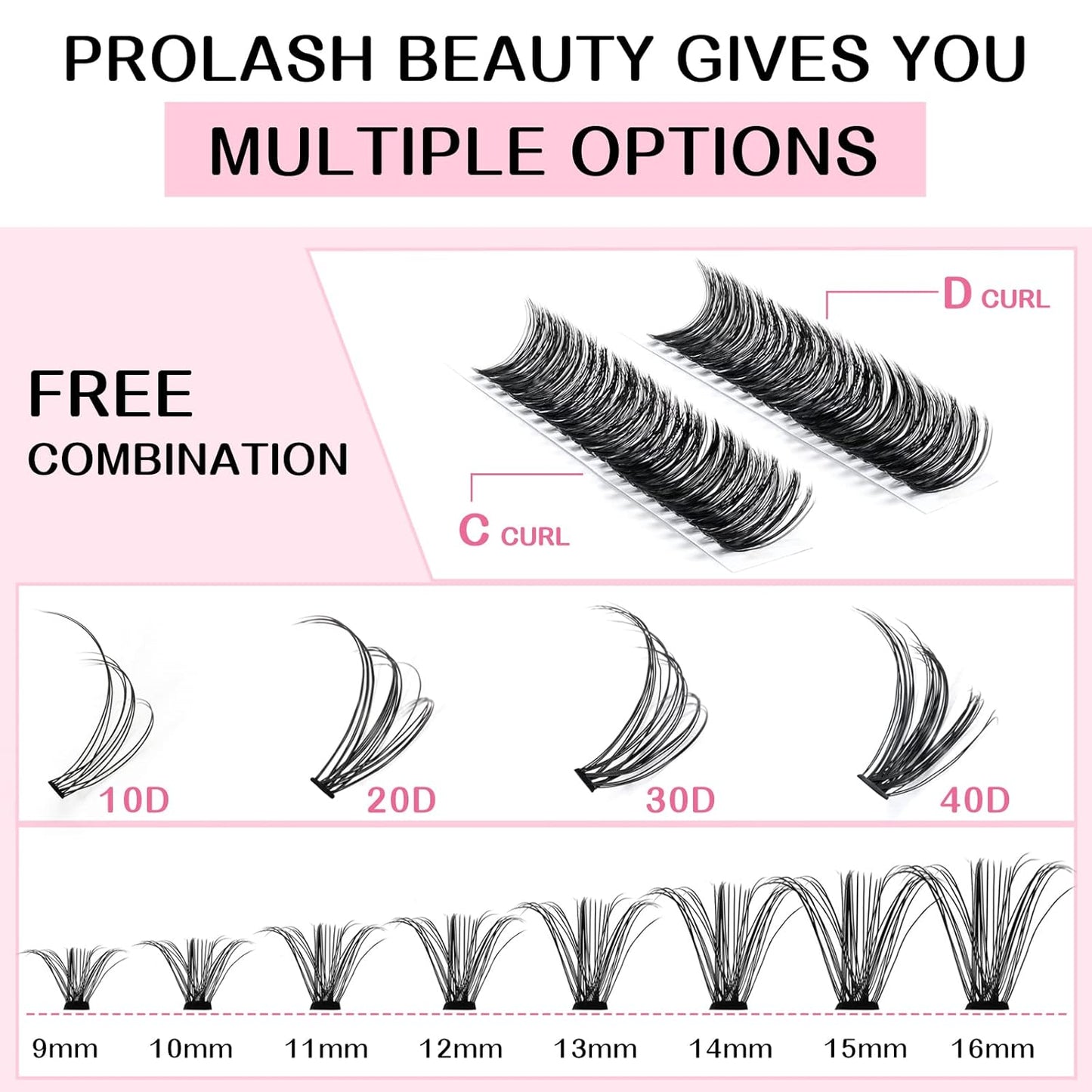 280 Pcs Individual Lashes 40D-C-0.07-12 Cluster Lashes C D Curl Wispy Lashes Bottom Lashes DIY Lashes At Home（40D-C-0.07-12）