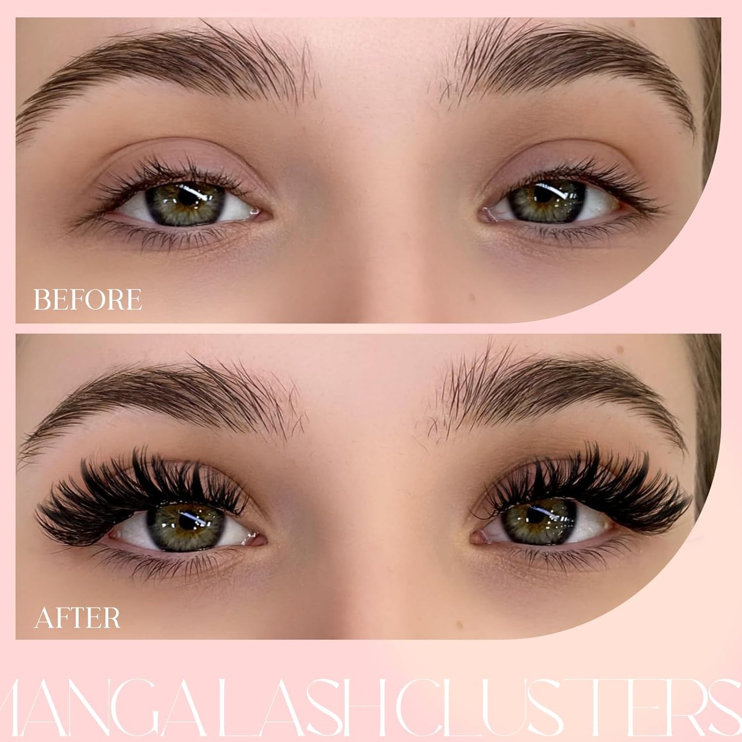 Lash Clusters 80D Eyelash Clusters 10-18mm Spikes 14-20mm Thick Volum Manga Lashes with D Curl DIY Fairy Lash Clusters with Spikes by FADLASH