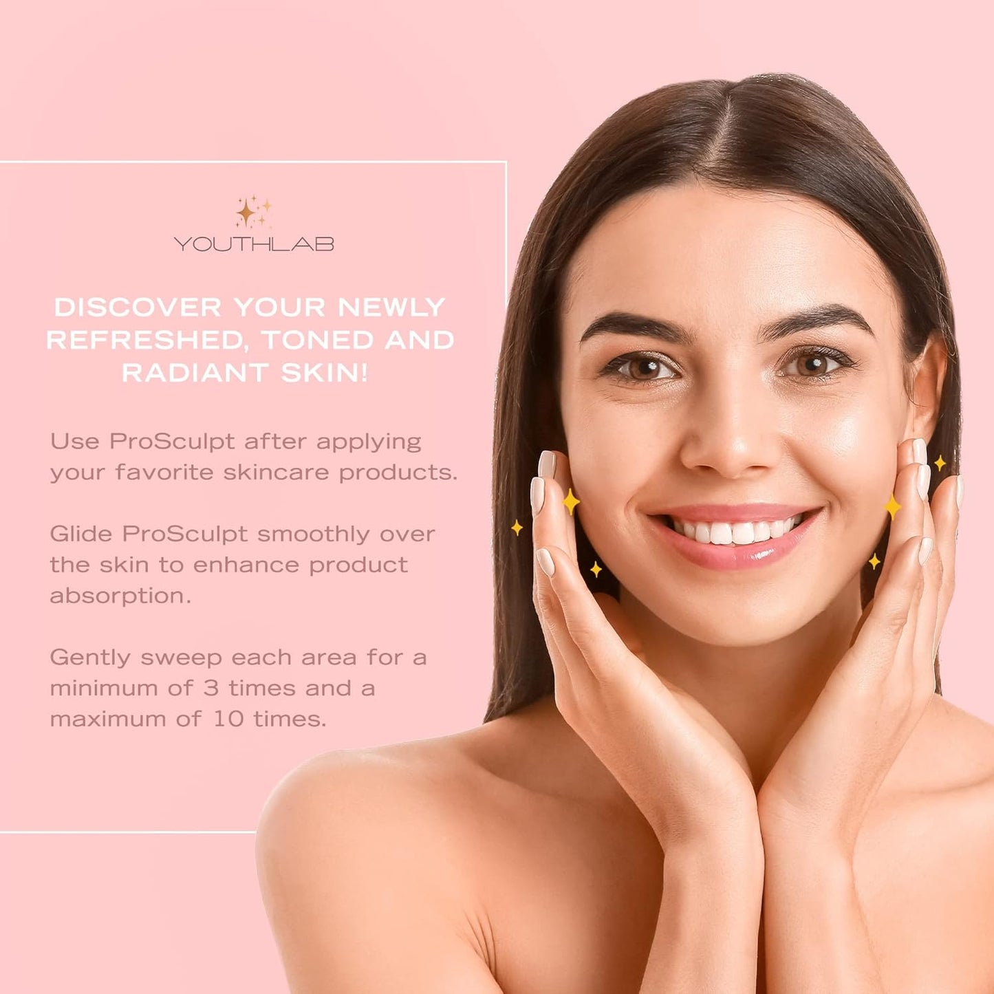 ProSculpt Heated Gua Sha Facial Massager – Electric Guasha Tool for Face Sculpting, Relaxation & Skincare | Soothing Vibration Facial Massage Tool with Contoured Design (White)