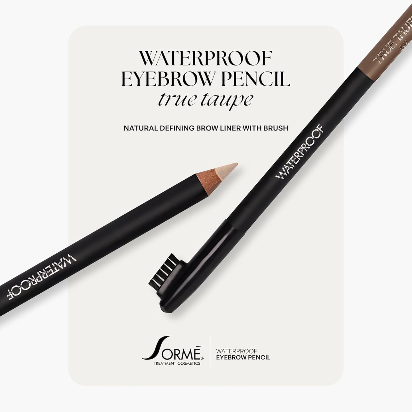 Sorme Natural Definitive Waterproof Eyebrow Pencil 0.04 oz | Smudgeproof Soft Blonde Eye Brow Pencil | Dual Purpose Brow Pencil and Brush Combo | High Definition Waterproof Eyebrow Makeup