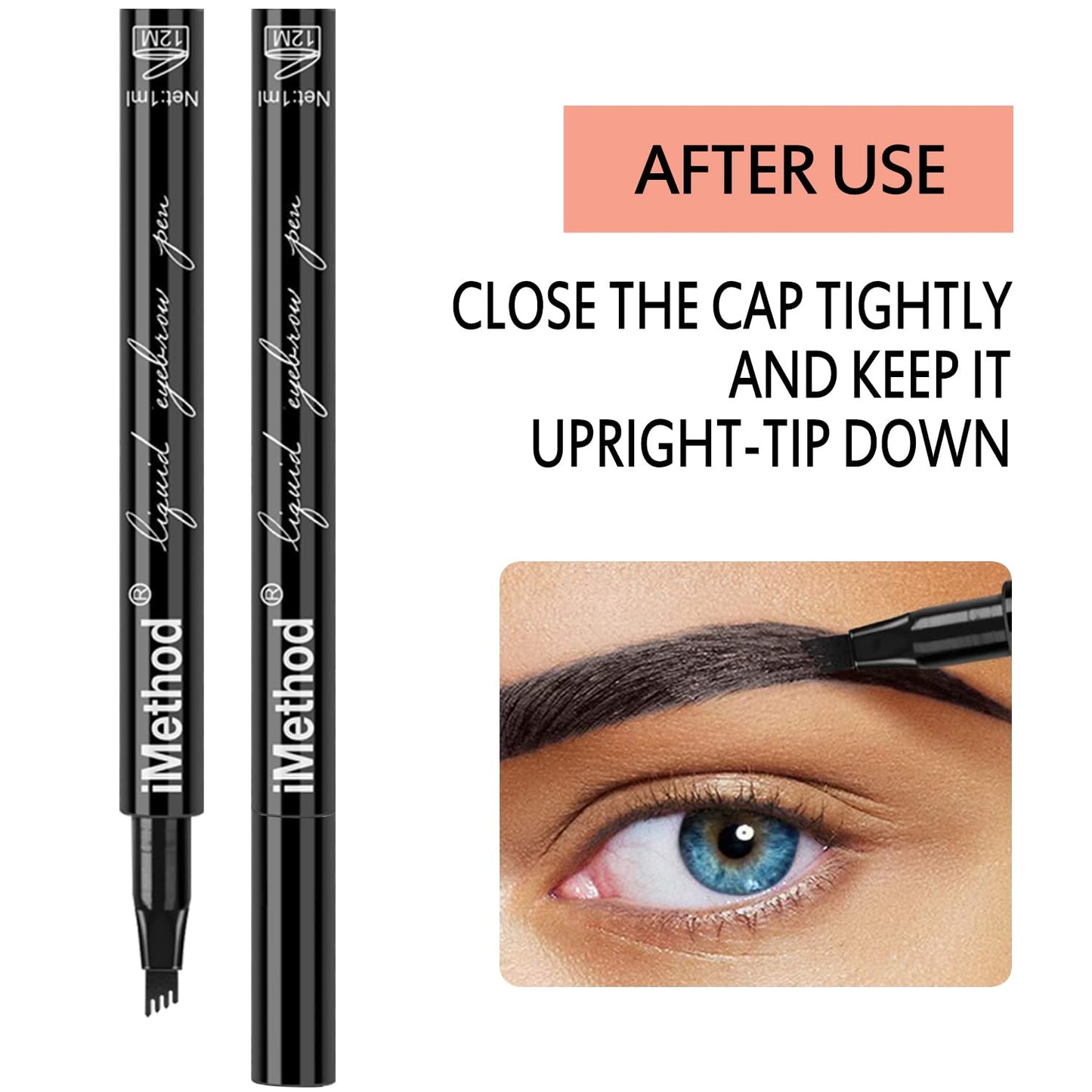 iMethod Eyebrow Pen - iMethod Eye Brown Makeup, Eyebrow Pencil with a Micro-Fork Tip Applicator Creates Natural Looking Brows Effortlessly and Stays on All Day, Light Brown