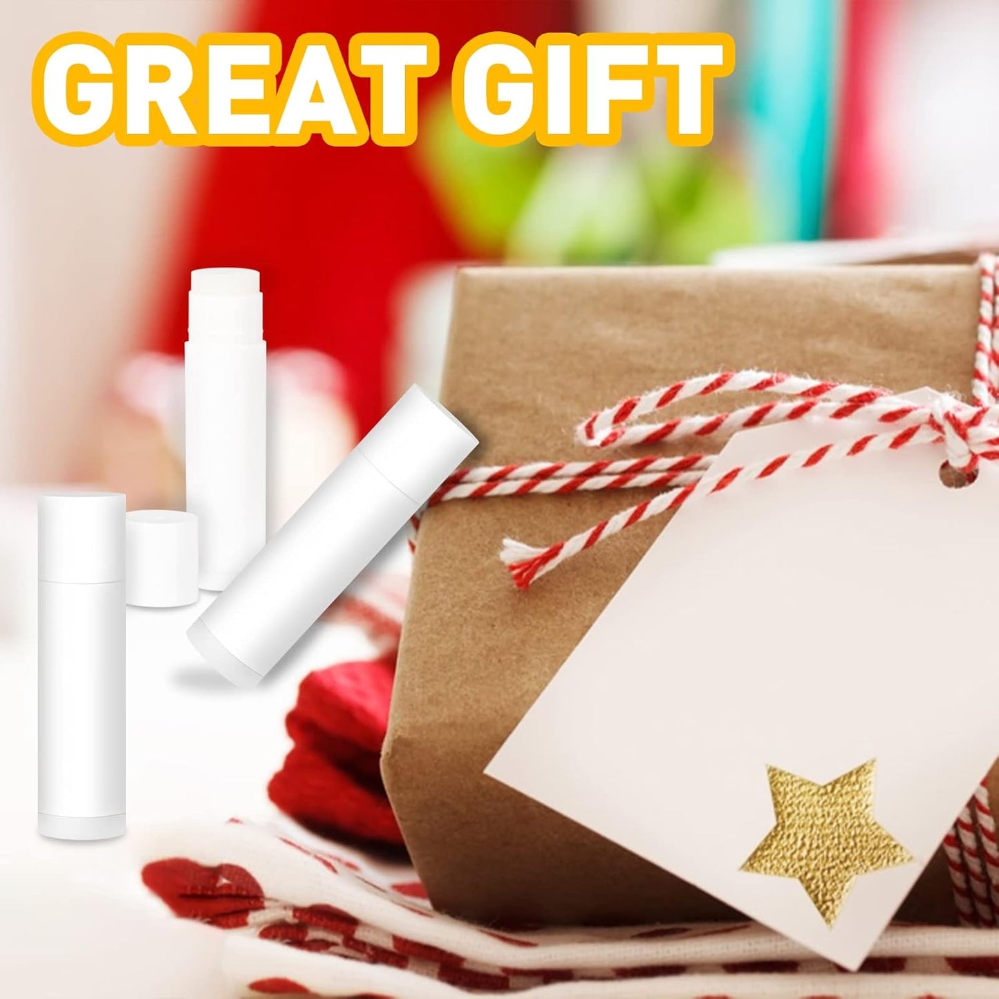 DMSKY 50 Pack Lip Balm Unlabeled, Natural Lip Balms Bulk Blank Tube, Lip Balm for Party Favors and Gift Basket Filling, Wedding or Baby Shower-5 Flavors