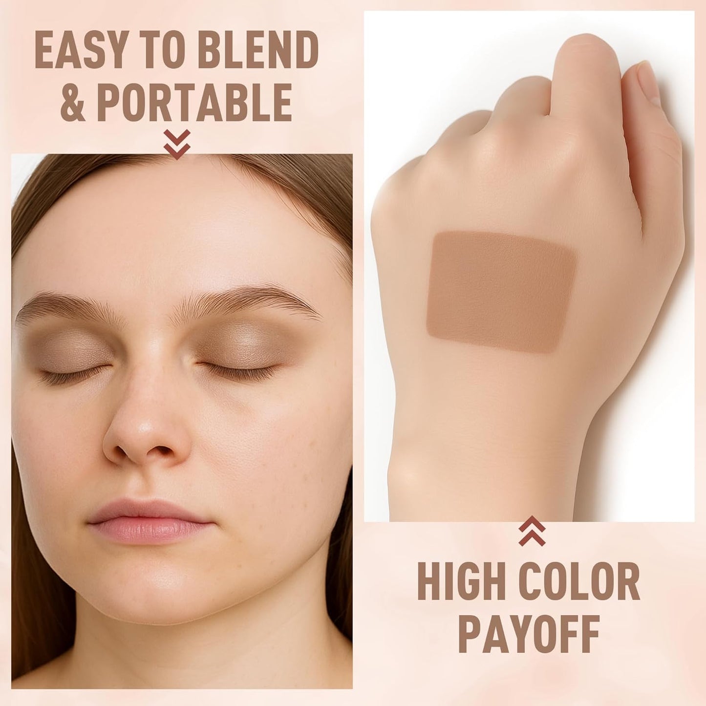 FV Long Lasting Cream Eyeshadow Stick, Waterproof & High Pigmented Eye Shadow Sticks Duo with Blending Sponge, Crease-Proof & Natural Finish Eyeshadow Pencil, Vanilla Matte