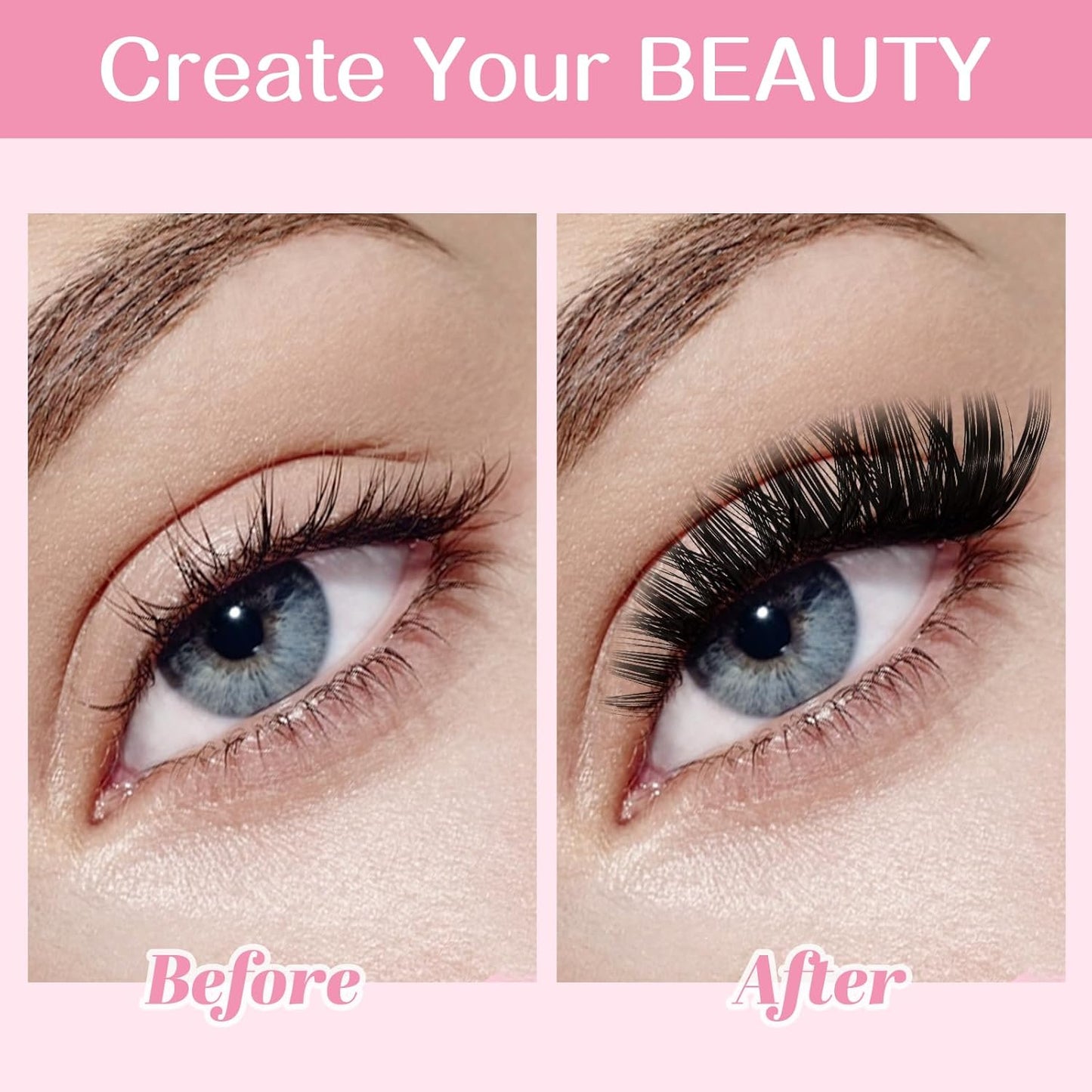 280 Pcs Individual Lashes 60D+80D Mixed 0.05 Lash Clusters 14 Rows that Look Like Eyelash Extensions DIY Lash Extension Self Application At Home (60+80-D-9-16mix)