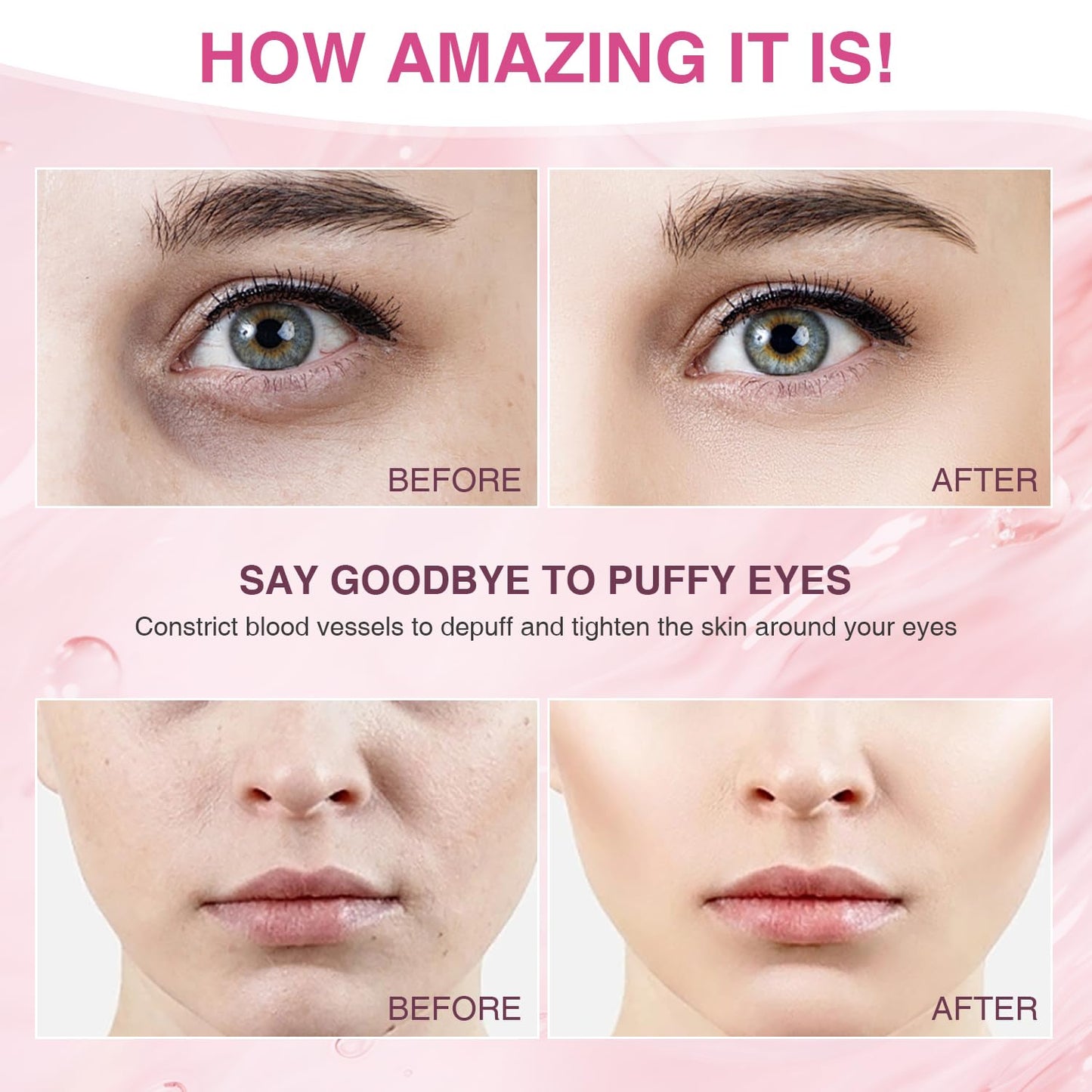 Facial Ice Roller for Skin Care - Aluminum Face Roller to De-Puff, Soothe & Tighten Pores - Cold Therapy Massage Tool for Radiant Glow