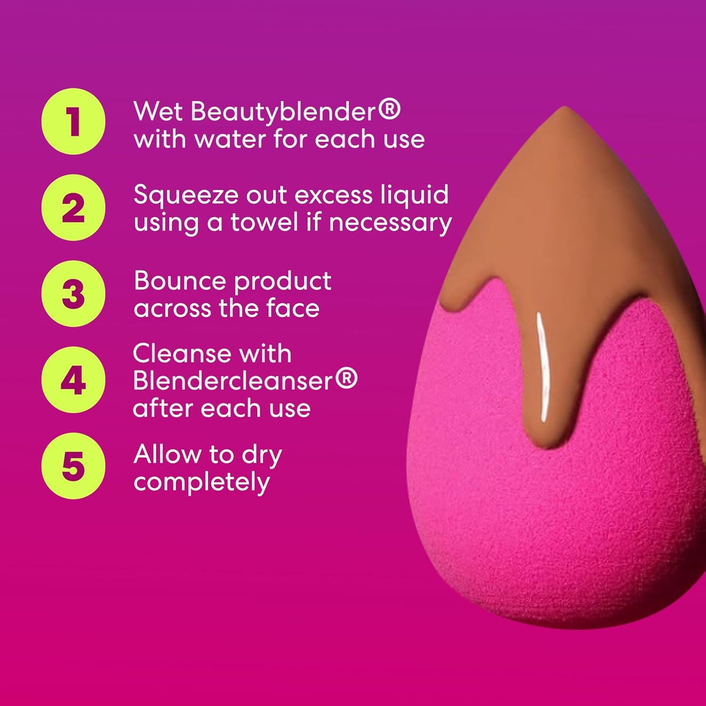 Beautyblender® | Original Pink Beauty Blender Makeup Sponge, Super-Soft Foam Easily Blends Foundations, Powders & Creams, Made in USA, Reusable, Washable, Streak Free Application, Vegan, Cruelty Free