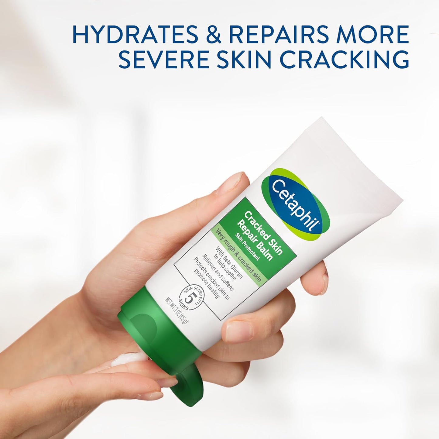 Cetaphil Cracked Skin Repair Balm, 3 oz, For Very Rough & Cracked, Sensitive Skin, Protects, Soothes & Restores Deeper Cracks, Hypoallergenic, Fragrance Free, (Packaging May Vary)