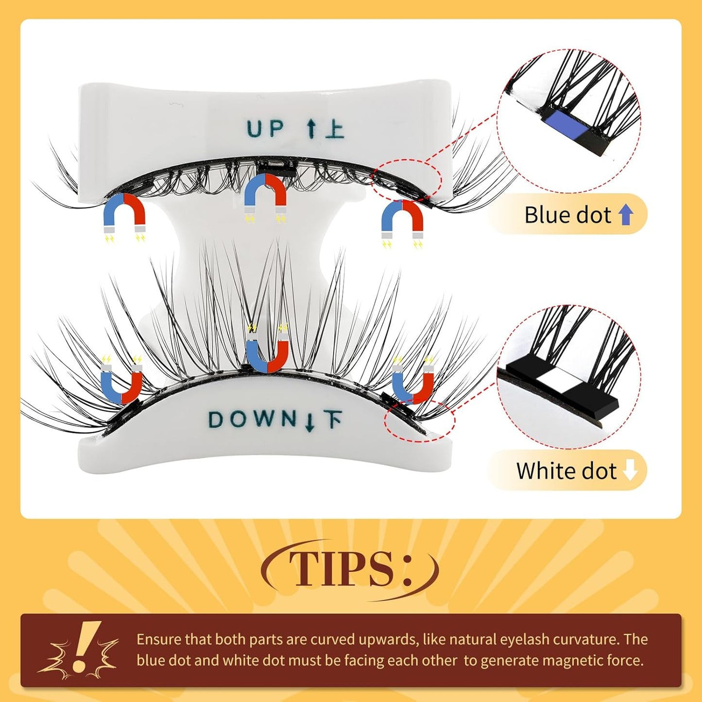 QUEWEL No Glue Needed Eyelashes - Magnetic Lashes Natural Look, Reusable Lashes Kit with Applicator, Easy to Wear and Remove with Instructions