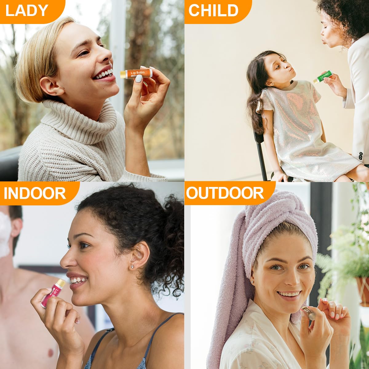 Yopela 84 Pack Lip Balm Bulk Variety Set,14 Flavors Hydrating & Natural Lip Balms, Moisturizing Dry Cracked Lips, Chap Stick Gift Set for Women, Men, Kids