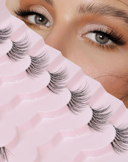 Half Lashes Natural Lashes Wispy Lashes Corner Lashes 3/4 False Eyelashes Natural Half Eyelashes Clear Band Lashes W05