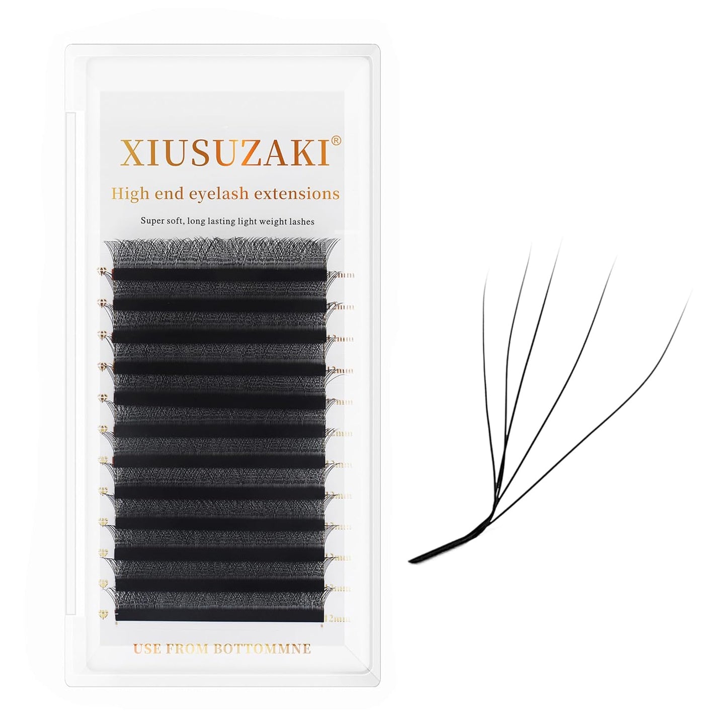 W Lash Extensions 5D Eyelash Extensions W Shape 0.07mm Thickness L Curl 12mm Premade Fans W Lashes Individual Lashes Matte Black 12 Rows False Eyelashes Volume Lashes(W-5D-0.07-L,12mm)