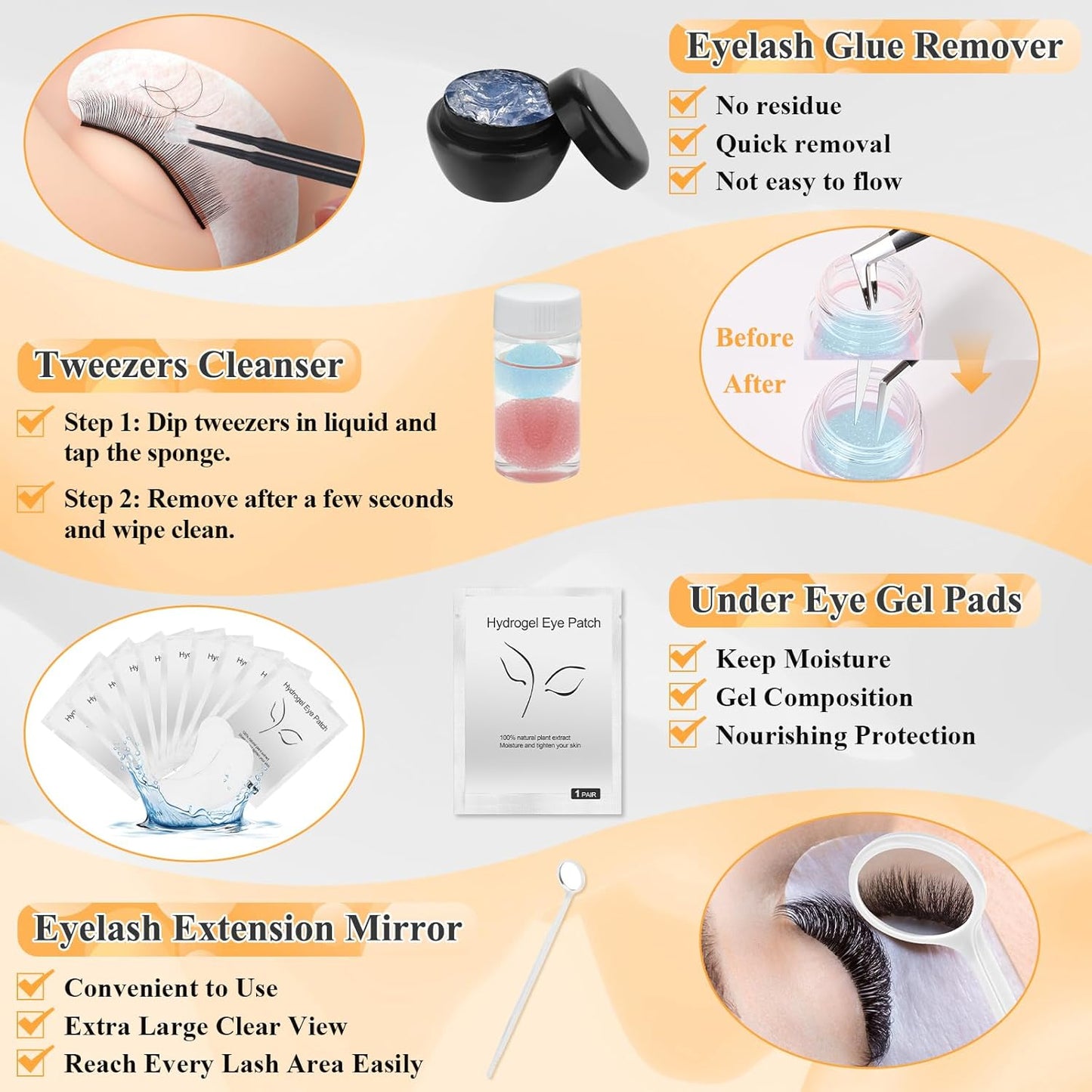 Lashes Kit for Eyelash Extension Beginner Lash Tech Starter Kit with Eye Lash Mannequin Head, Professional Eyelash Extension Kit with Lash Fan, Extension Glue and Eyelash Remover for Practice Training