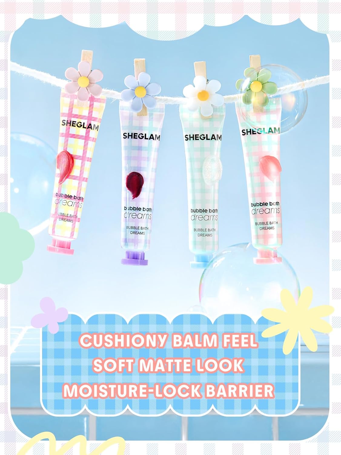SHEGLAM Bubble Kiss Lip Balm Semi-Matte Nourishing & Hydrating Moisturizing Lip Balm - Bubble Tea