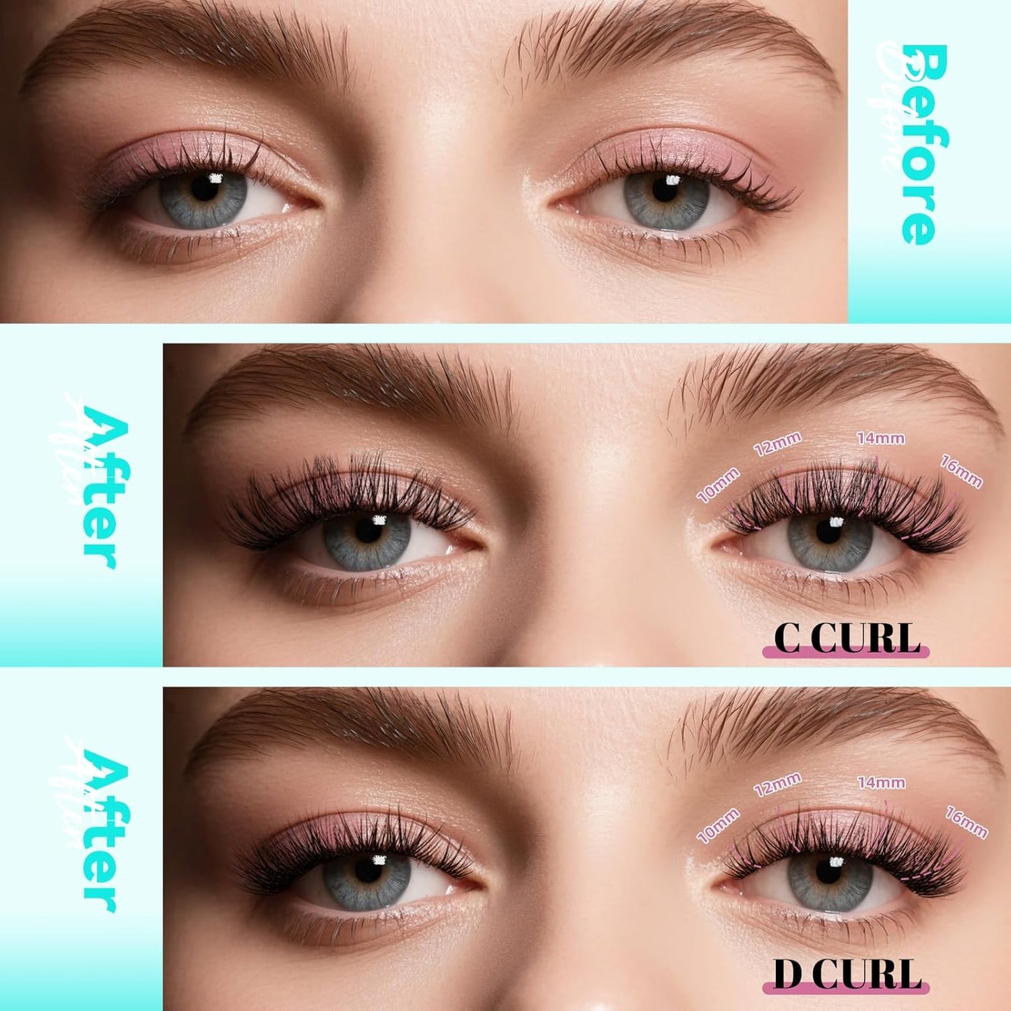 Wispy Lash Clusters Eyelash Extensions 144pcs Individual Lashes Cluster 14mm D Curl Fake Eyelash with Thin Band DIY Cluster Lashes At Home For Beginners (D-14mm)