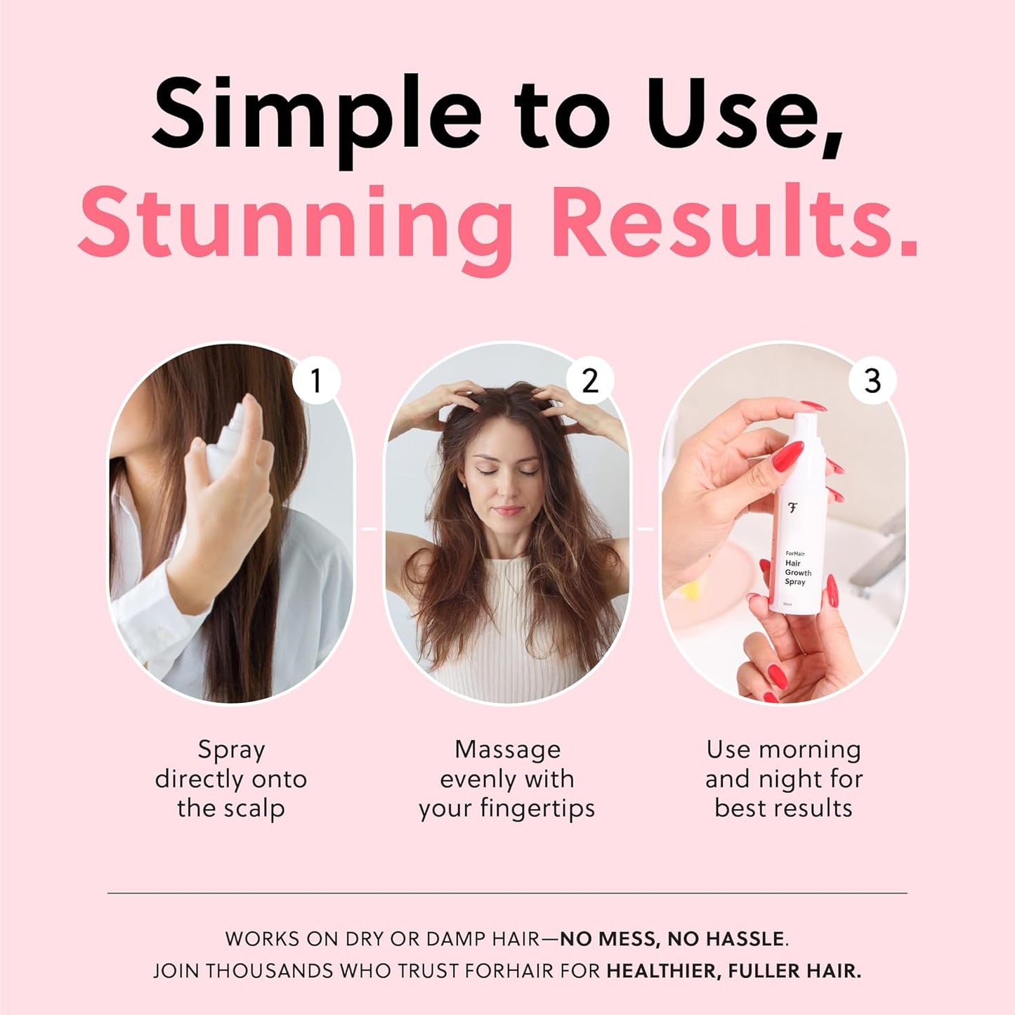 ForHair Advanced Hair Growth Serum for Scalp – Strengthens, Thickens & Accelerates Hair Growth- Non-Greasy, Hormone-Free, Fast-Absorbing Formula – Fights Hair Thinning & Hair Loss – 50ml