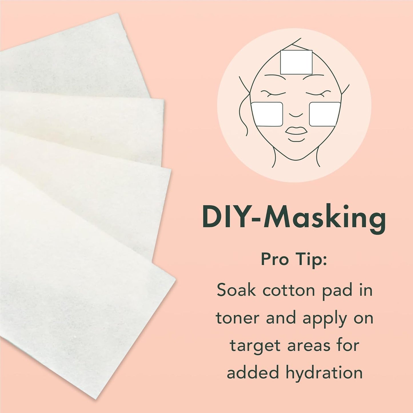 Rael Cotton Pads for Face - Facial Sponge, Square Pad Use with Toner, Makeup Remover, Lint-Free, Soft and Thin, Korean Skin Care (200 Count)