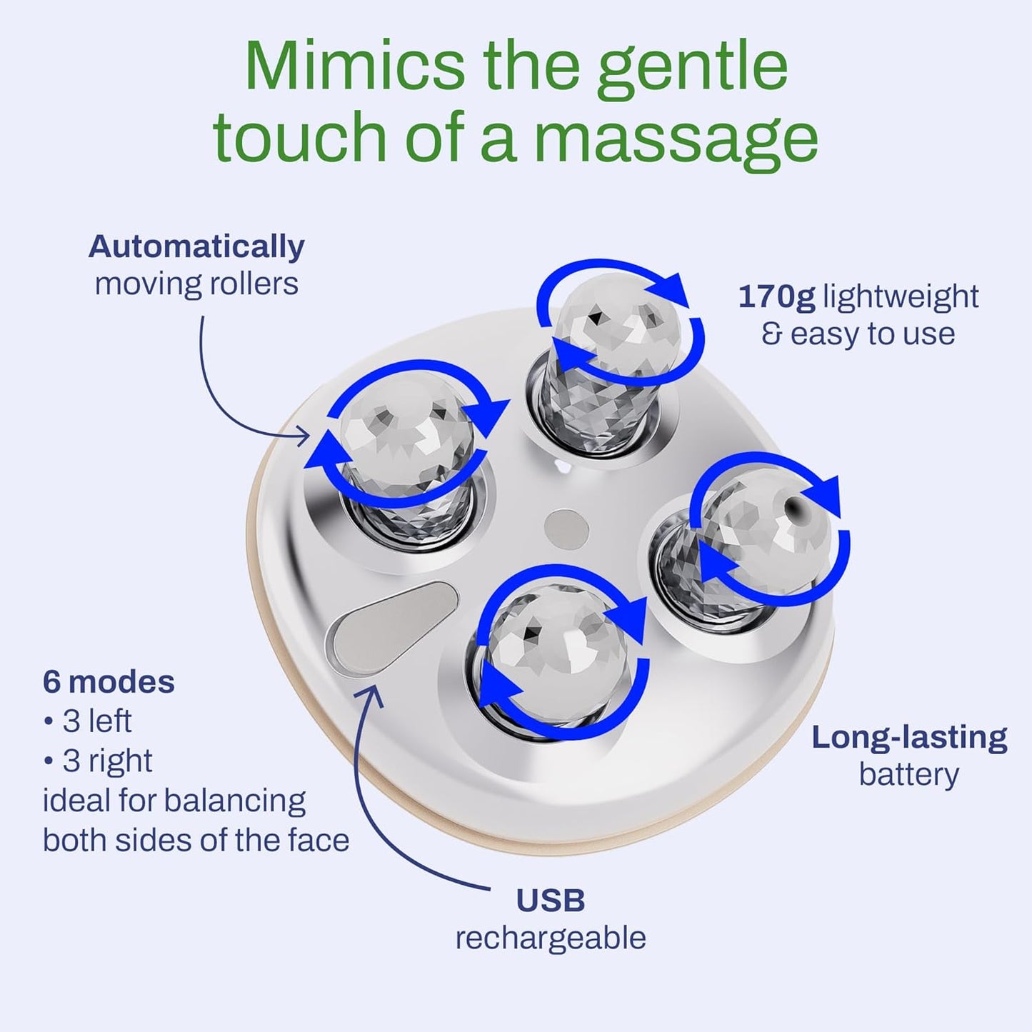 Microcurrent Facial Device, Face Massager Tool, Eye and Neck Massager, Face Roller, Beauty Tools for Relaxing Facial Massage and Skin Care Routine