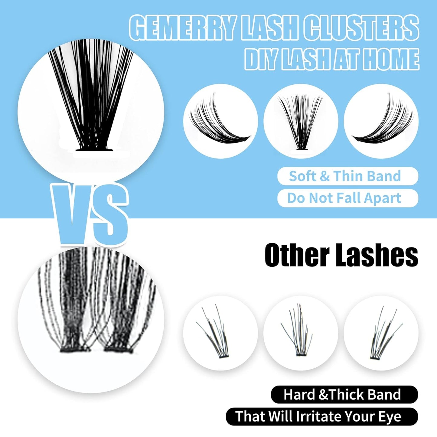 Lash Clusters 280pcs Large Tray 0.07mm 50P D Curl Mix 8-16mm Individual Lashes Soft&Fluffy Cluster Lashes Mink Individual Lashes Cluster Mixed Tray Lash Extension Clusters By GEMERRY
