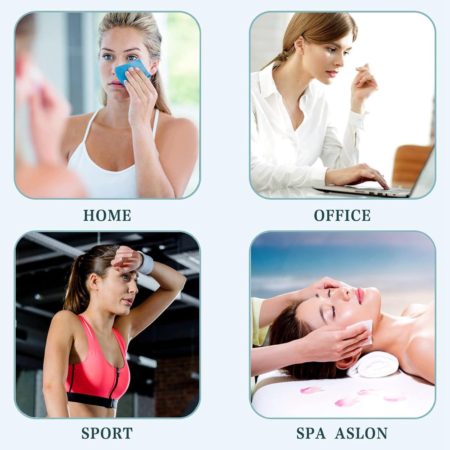 Oil Blotting Sheets, Random pattern 6-Pack,300 Sheets total, Face Skin Oil Control Film Oil-Absorbing Paper for Men Women