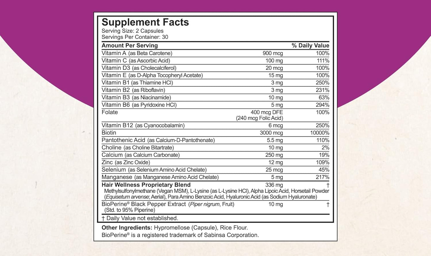 HairXtra - Hair Regrowth Vitamin for Faster Hair Growth - Hair Growth Vegan Capsules - Hair Thickening with Biotin, Zinc, MSM, B Vitamins, Choline - Hair Supplement, Hair Regrowth for Adults - Pack 6