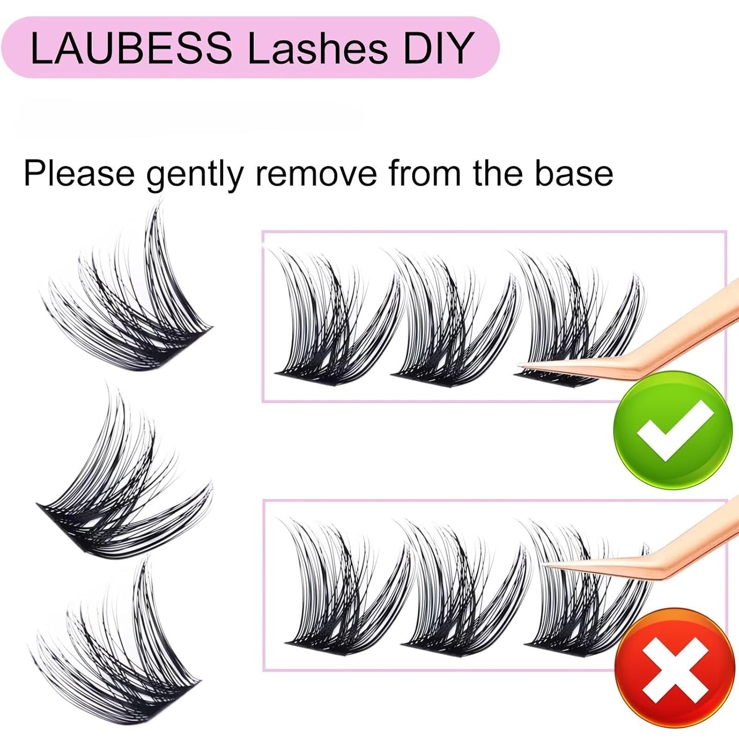 Cluster Lashes Individual Lashes D Curl Lash Clusters Volume Eyelash Clusters DIY Lash Extension Kit Fluffy Cluster Eyelash Extensions (02-0.07D,16mm)