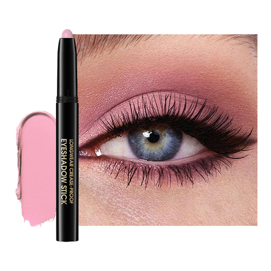 Eyeshadow Stick, Shimmer and Matte Cream Eye Shadow Brightener Sticks Eyeliner Pencil Crayon, Waterproof Long Lasting Eye Highlighter Stick Makeup,0.056 Oz(#5-Pink)