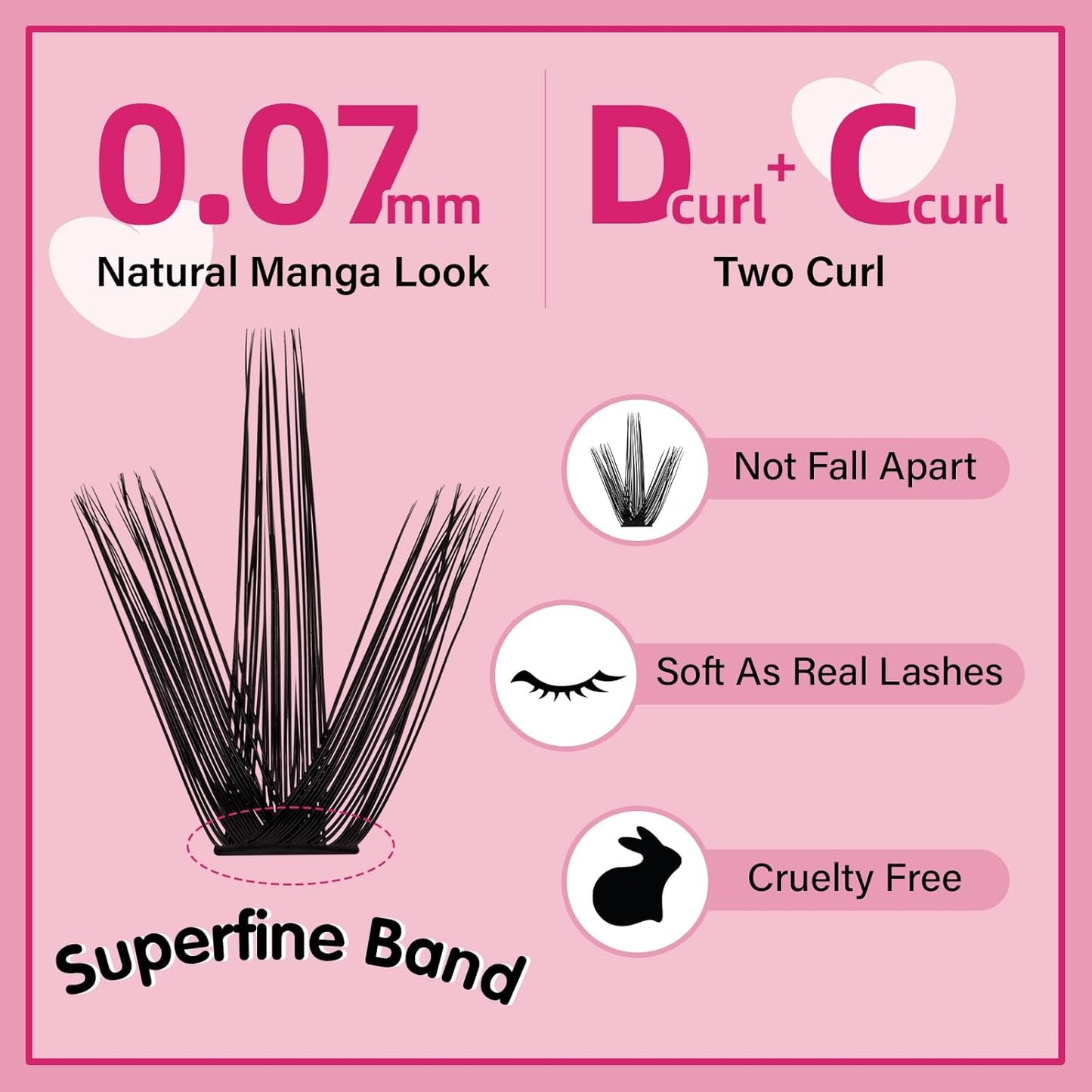 280 Pcs Individual Lashes 50D Mixed Lash Clusters Devil Style Lashes That Look Like Eyelash Extensions Wispy Lashes DIY Individual Lashes At Home (50D-C-8-16mix,Manga)