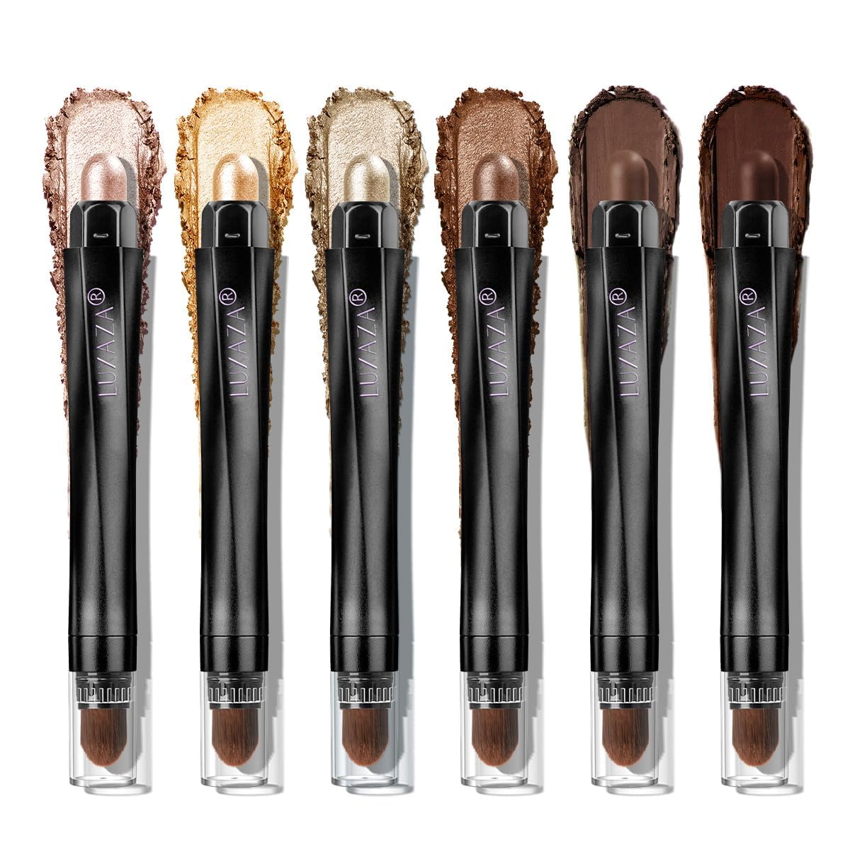 Classic 3PCS Neutral Eyeshadow Stick Makeup Set, Matte Cream Eye Shadow Eyeliner Brightener Pencil Crayon - Golden Amber