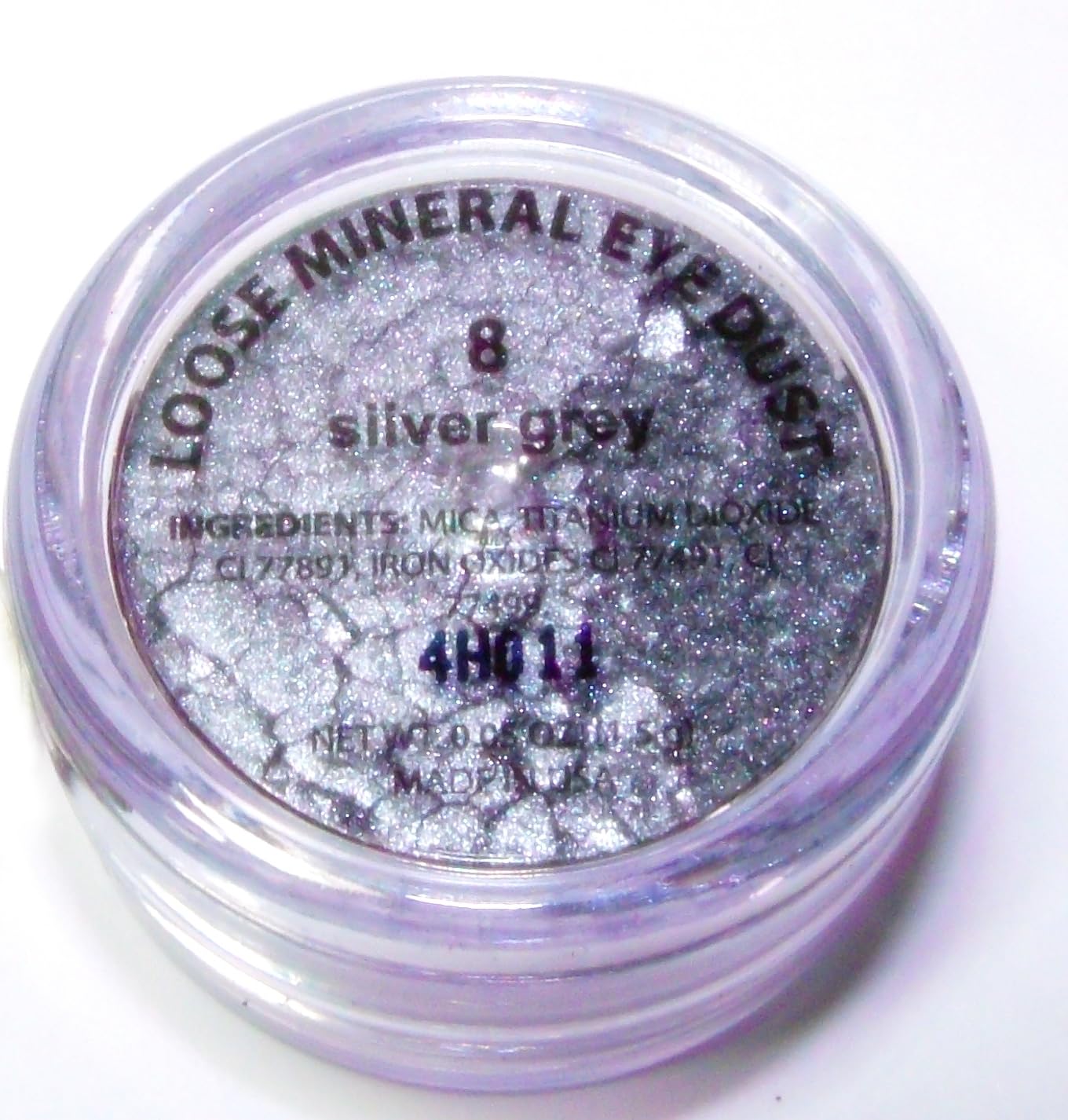 Beautiful Silver Grey Shimmer Metallic Single Loose Powder Eyeshadow; Vegan, Talc & Paraben Free