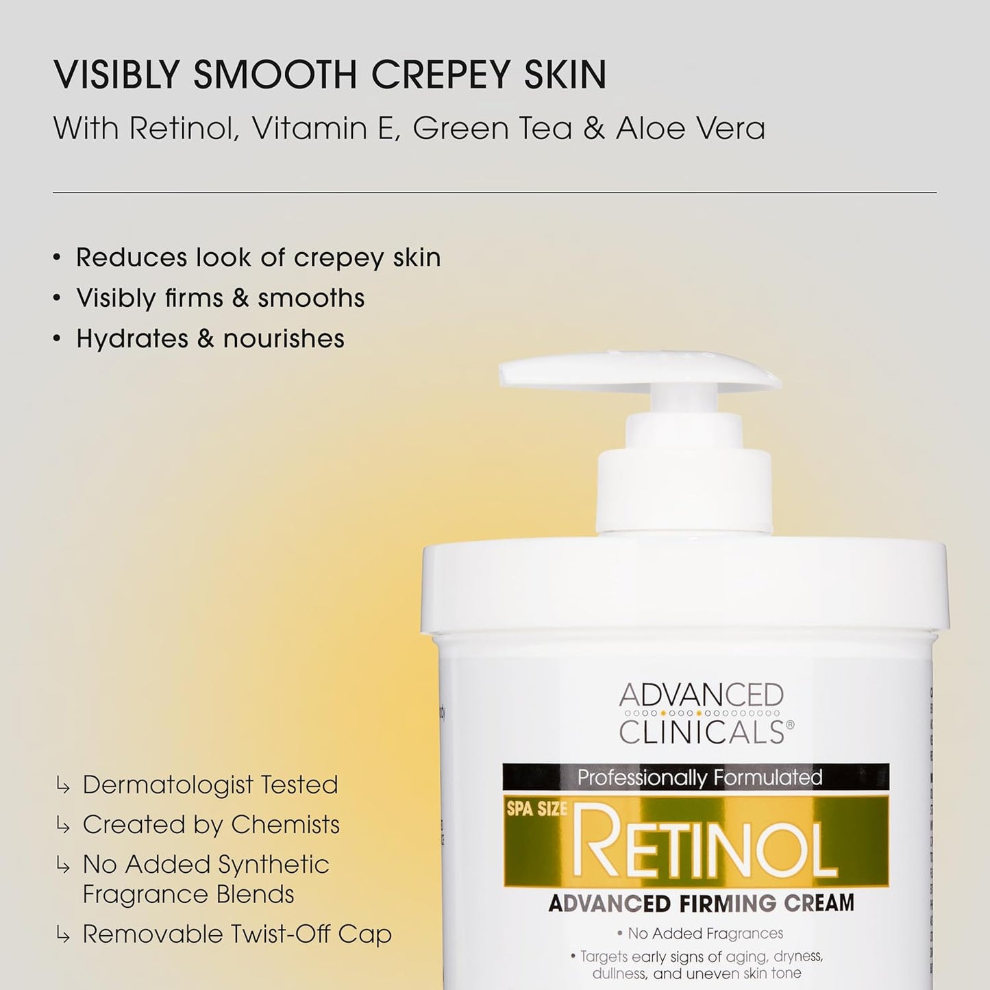 Advanced Clinicals Unscented Retinol Body Lotion & Face Moisturizer + Manuka Honey Body Cream For Women & Men | 2PC Skincare Set Helps Reduce Appearance Of Crepey Skin + Extremely Dry Skin, 2pc Set