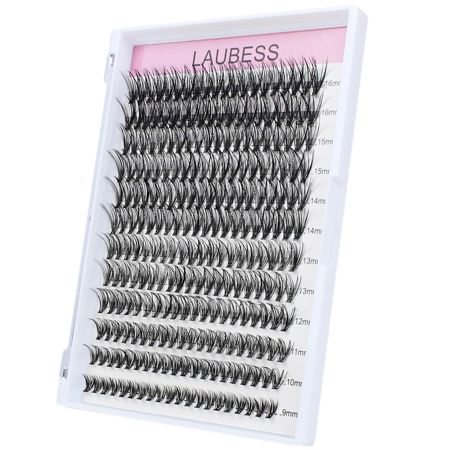 Lash Clusters LAUBESS Individual Lashes Waterproof Eyelash Clusters Mixed Tray Cluster Eyelash Extensions Soft Cluster Lashes for Beginners(30D-0.07D-9-16)