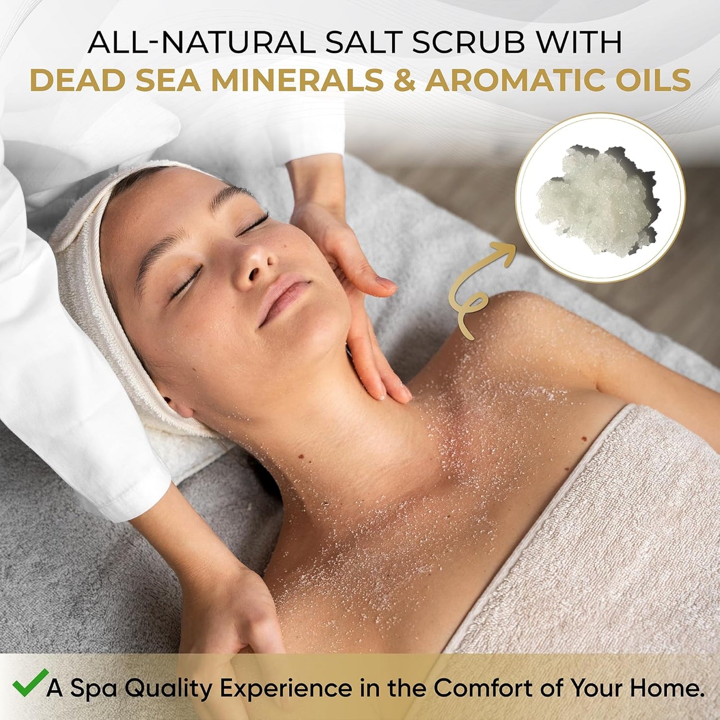 Salt Cellar Spa Energizing Lemongrass Salt Scrub - Awaken Your Skin with Dead Sea Minerals - Revive, Refresh, and Rejuvenate - Made in Israel, Cruelty-Free, 18 oz.
