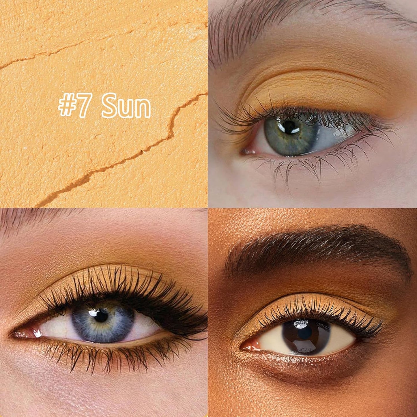 Eyeshadow Stick, Shimmer and Matte Cream Eye Shadow Brightener Sticks Eyeliner Pencil Crayon, Waterproof Long Lasting Eye Highlighter Stick Makeup,0.056 Oz(#7-Sun)