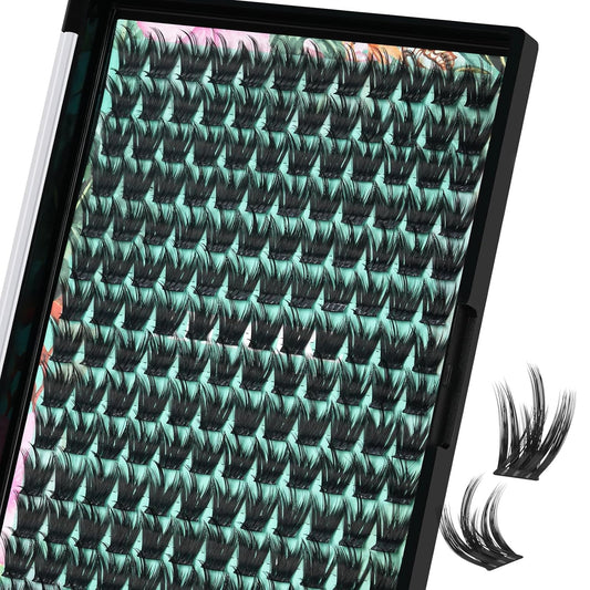 Lash Clusters Wet Look 168Pcs Eyelash Cluster Ultra-Thin Lash Band Eyelashes Extensions Spiky Anime Wide Span Lashes(Orchid,D-18mm)