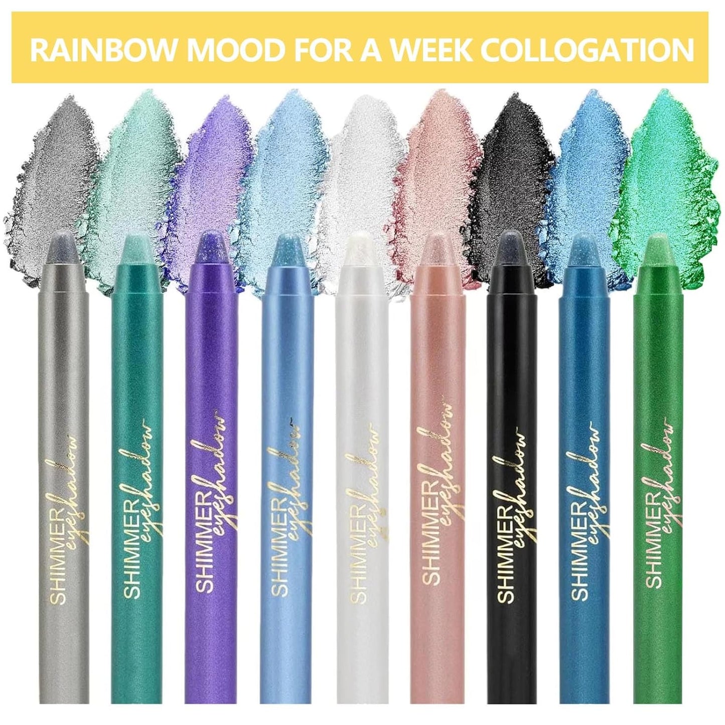 White Silver Eyeshadow Stick, Highlighter Eye Liner,Eye Brightener Stick, Shimmer Creamy eye shadow, Waterproof Eyeshadow Pencil Long Lasting Eye Shadow Makeup. #5 white silver shimmer
