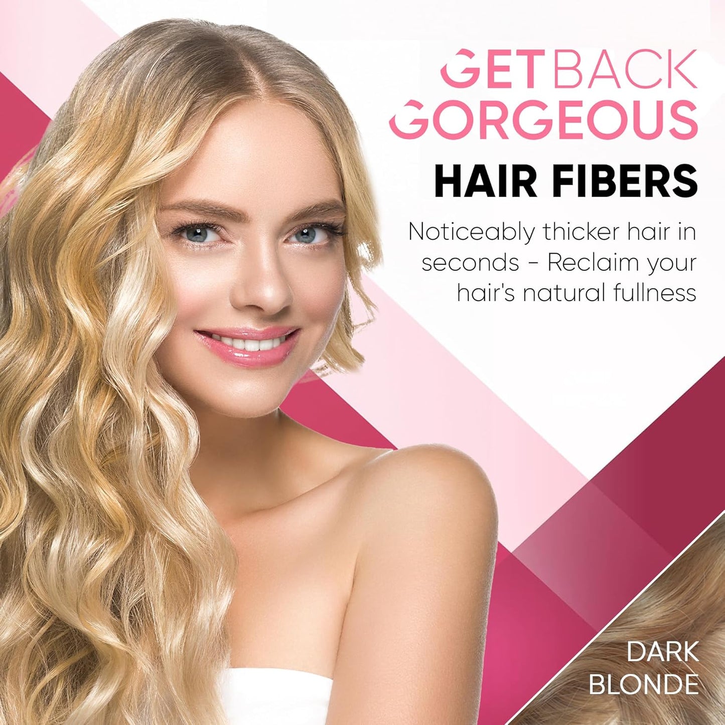 GBG Hair Fibers for Thinning Hair & Bald Spots (Dark Blonde) - 25g Bottle - Conceals Hair Loss - Instant Cover Up & Volume in 30 Seconds, Hair Powder for Women & Men - Cruelty Free
