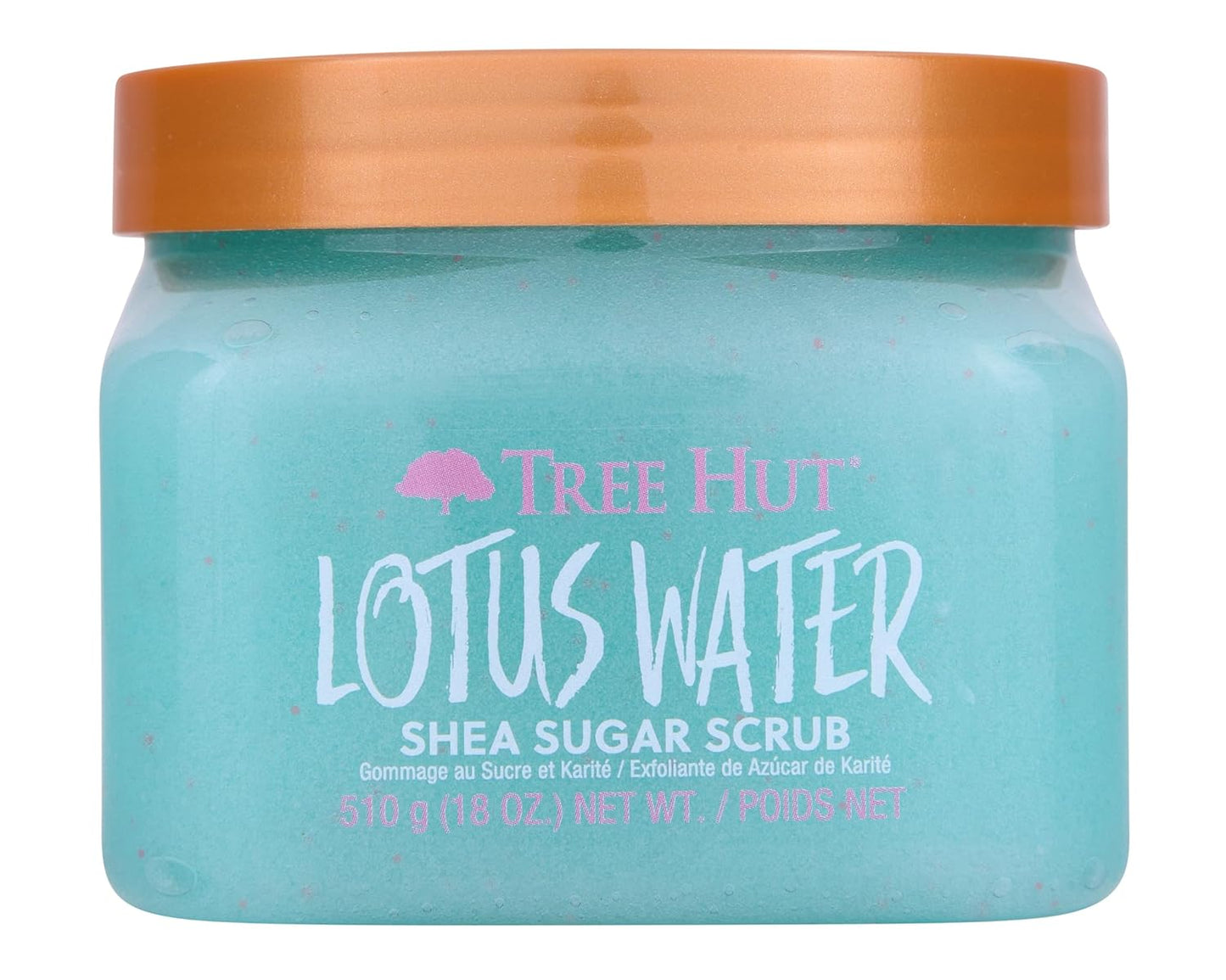 Tree Hut Lotus Water Shea Sugar Scrub | Exfoliating Body Scrub Removes Dead, Dry Skin for a Soft & Hydrated Feel | Nourishing Essential Body Care | 18 fl oz.
