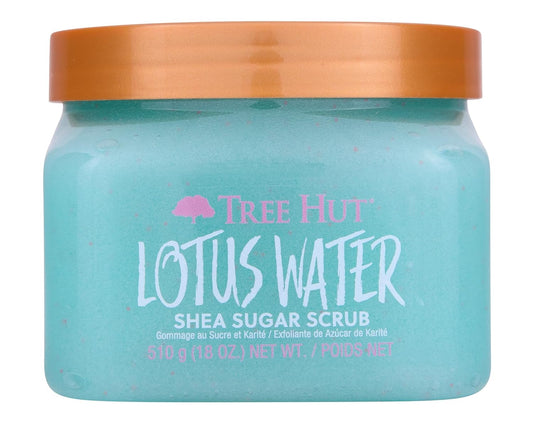 Tree Hut Lotus Water Shea Sugar Scrub | Exfoliating Body Scrub Removes Dead, Dry Skin for a Soft & Hydrated Feel | Nourishing Essential Body Care | 18 fl oz.