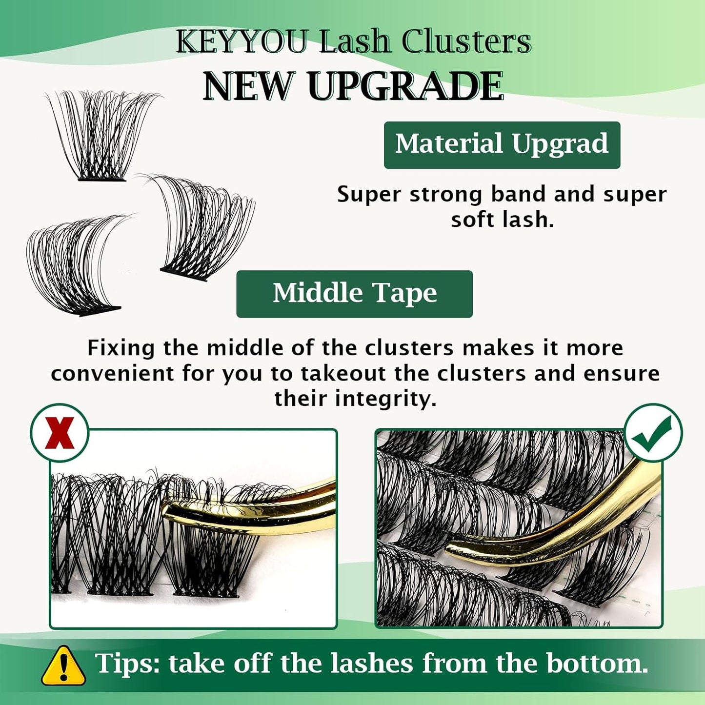 Lash Clusters 96pcs Individual Lashes Y11 D Curl 14mm Cluster Lashes KEYYOU Volume Wispy Lash Extension Soft&Comfortable Easy DIY at Home(Y11 D-14mm)